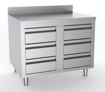 Picture of 700 WORKTABLE WITH 6 DRAWERS WITH UPSTAND 1000