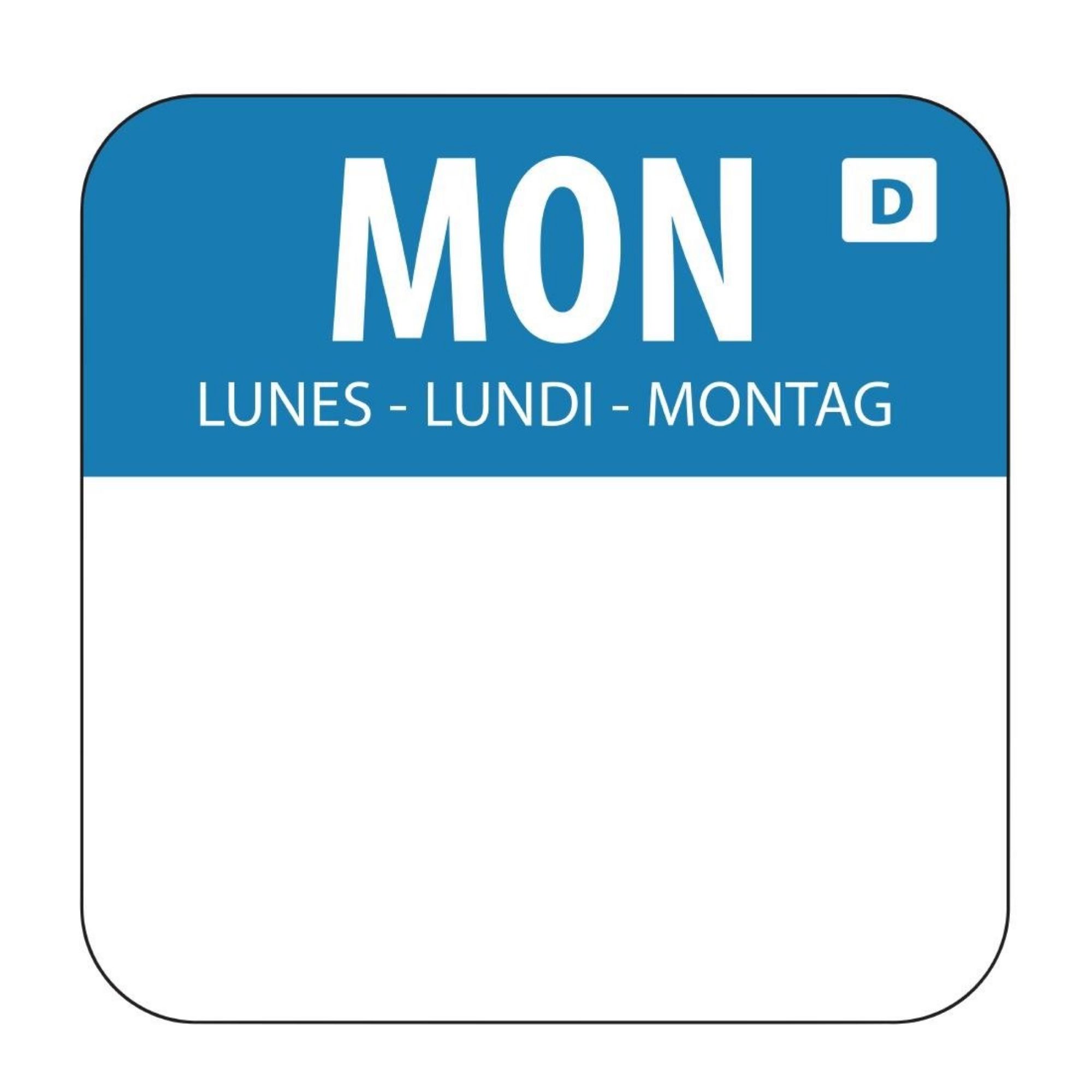 Picture of Hygiplas Dissolvable Food Rotation Labels Monday (Pack of 1000)