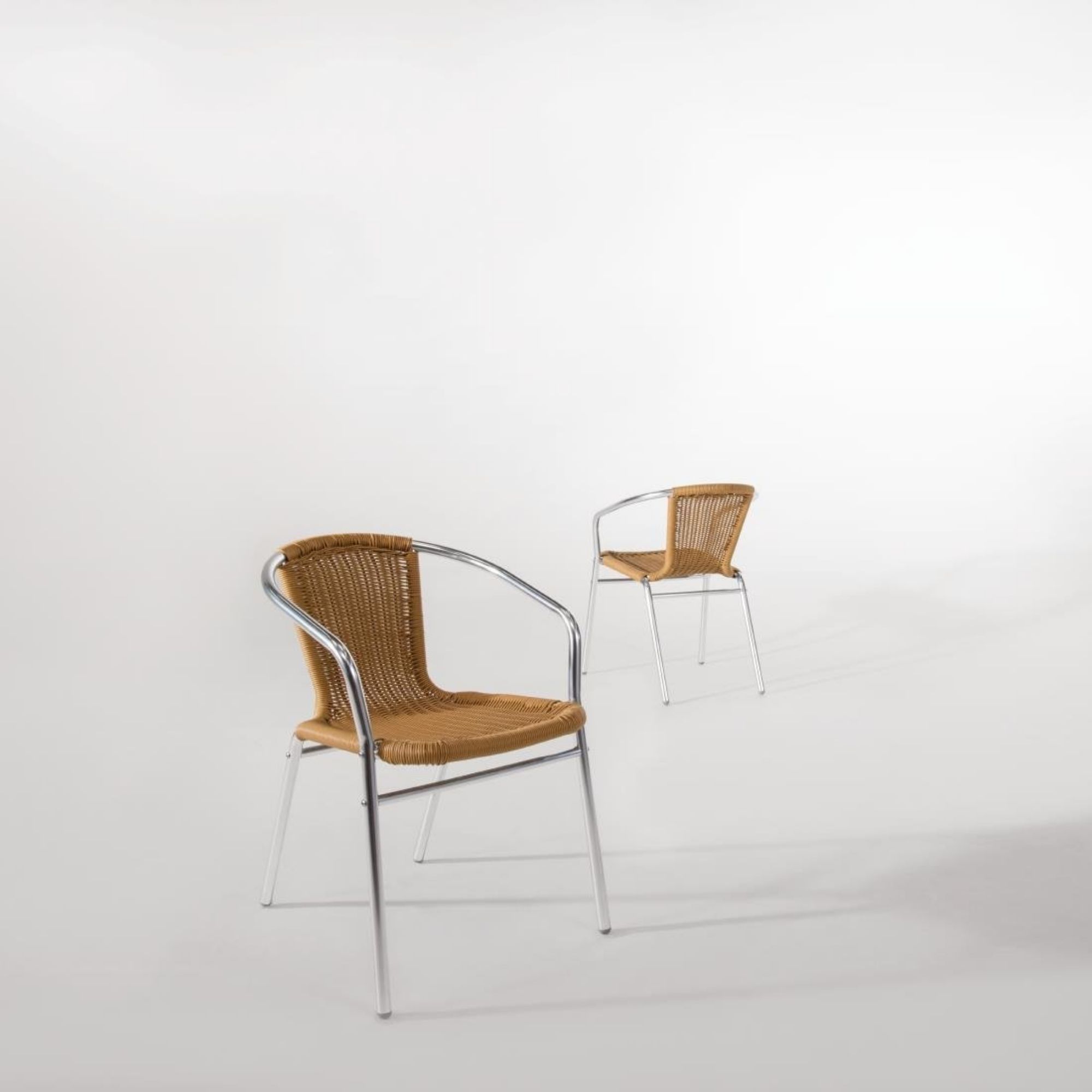 Picture of Bolero Aluminium and Natural Wicker Chair (Pack of 4)