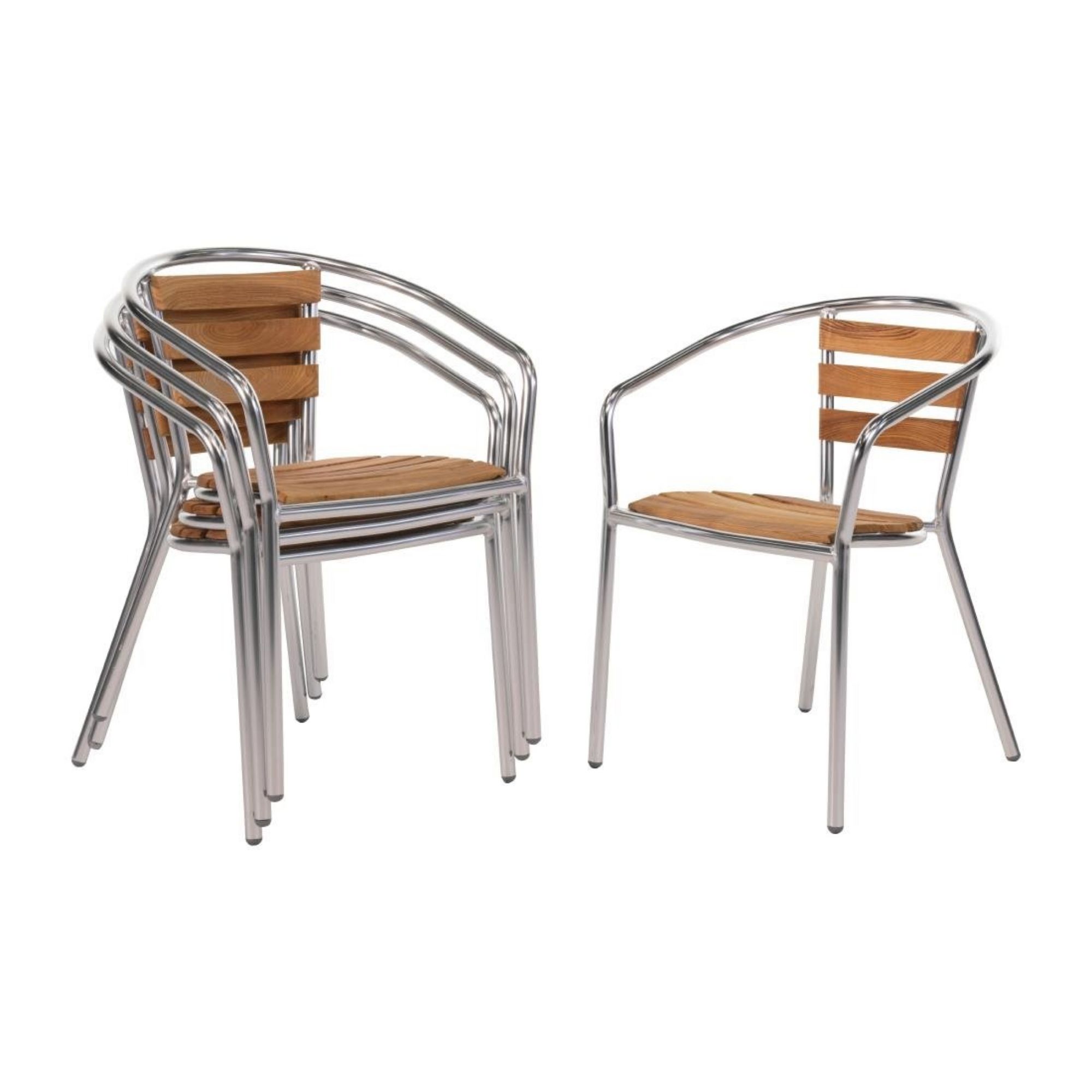 Picture of Bolero Aluminium and Ash Chairs (Pack of 4)