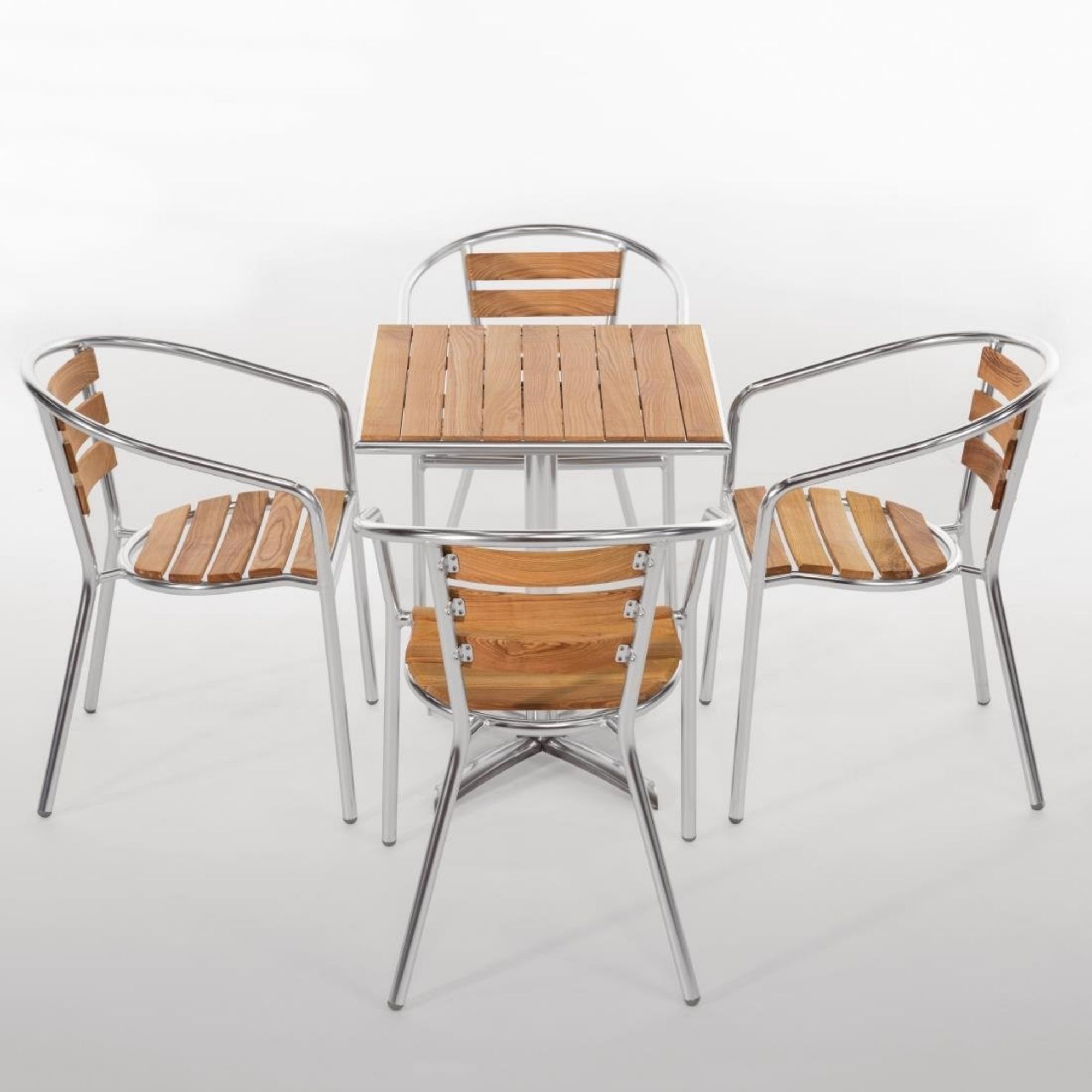Picture of Bolero Aluminium and Ash Chairs (Pack of 4)