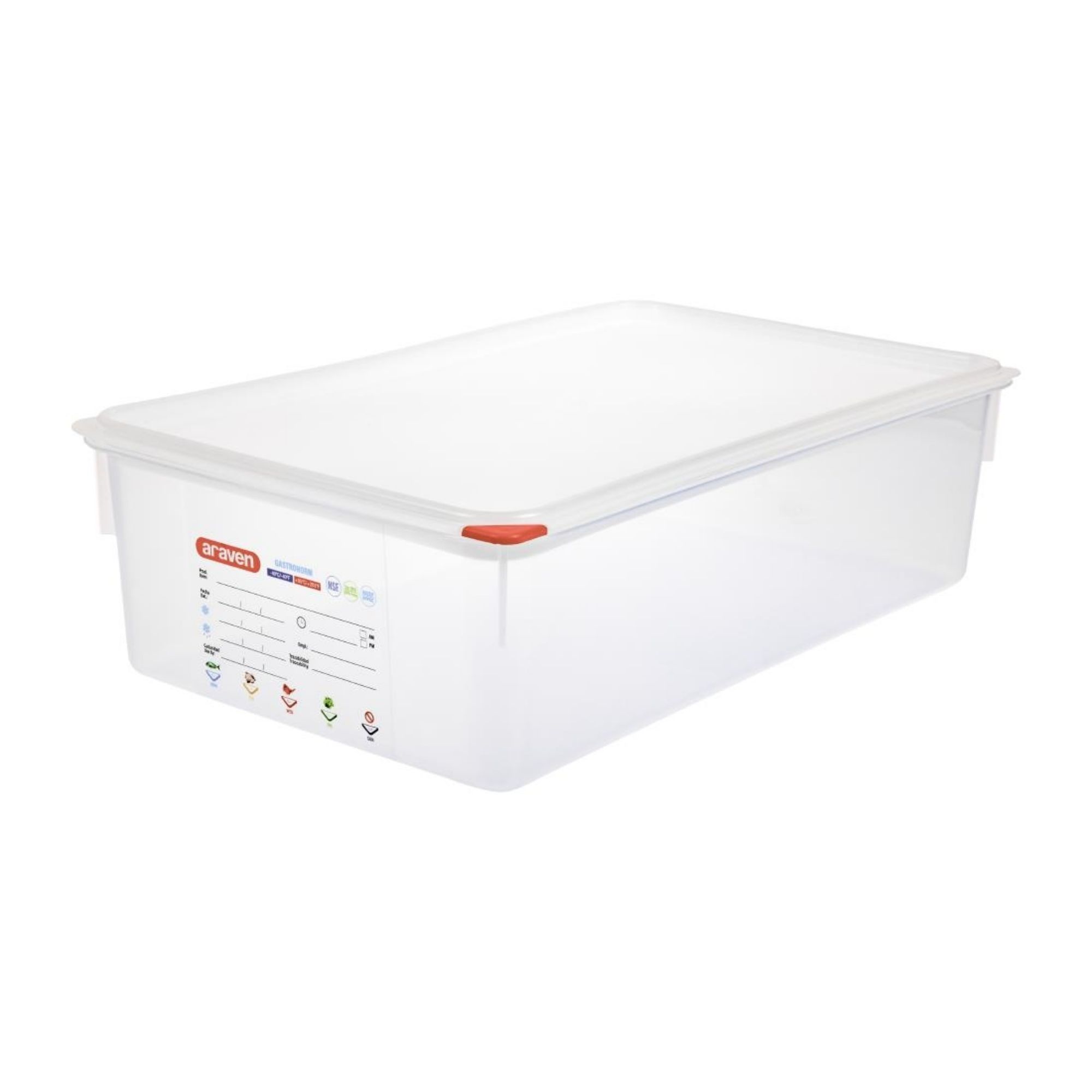 Picture of Araven Polypropylene 1/1 Gastronorm Food Storage Box 21Ltr (Pack of 4)