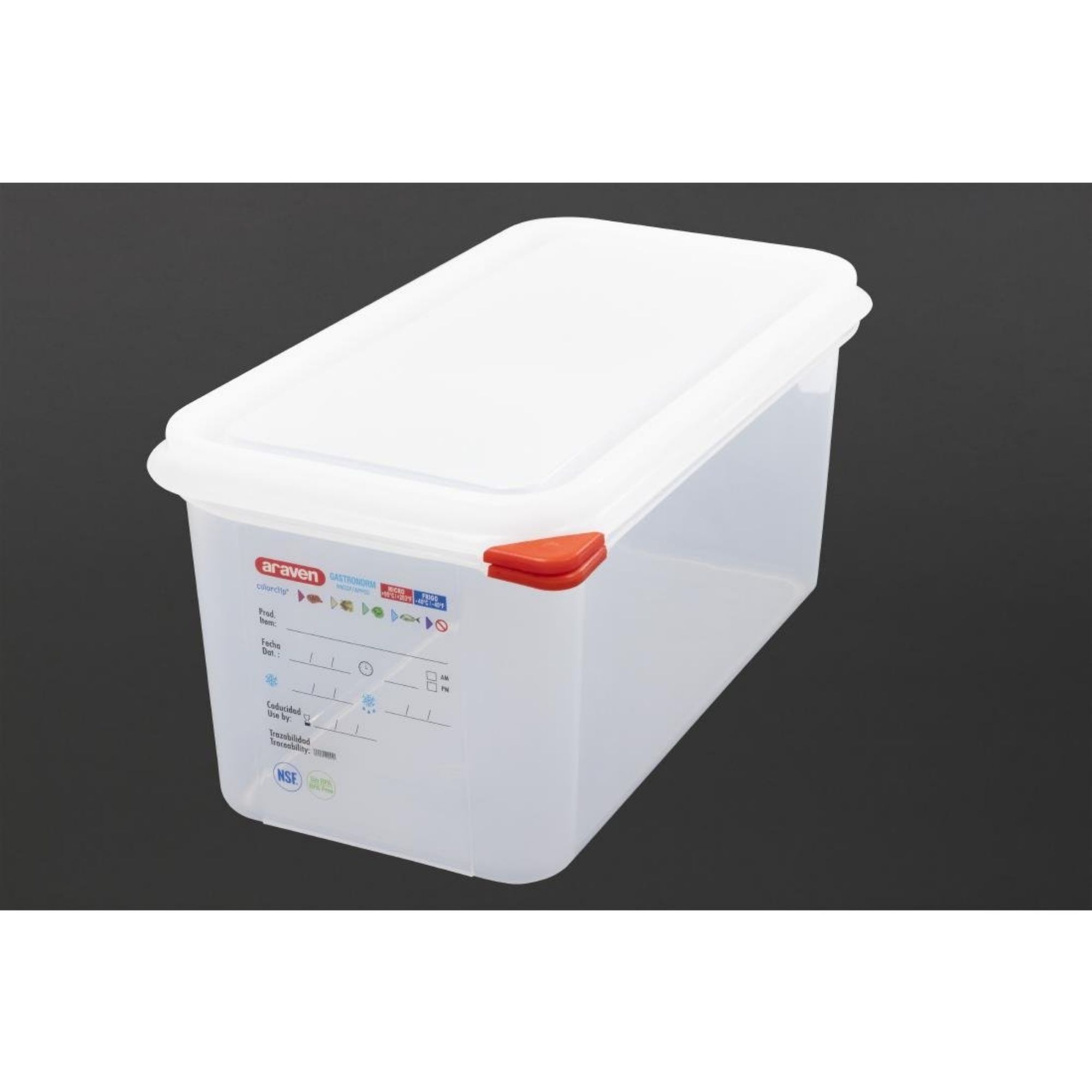 Picture of Araven Polypropylene 1/3 Gastronorm Food Container 6Ltr (Pack of 4)