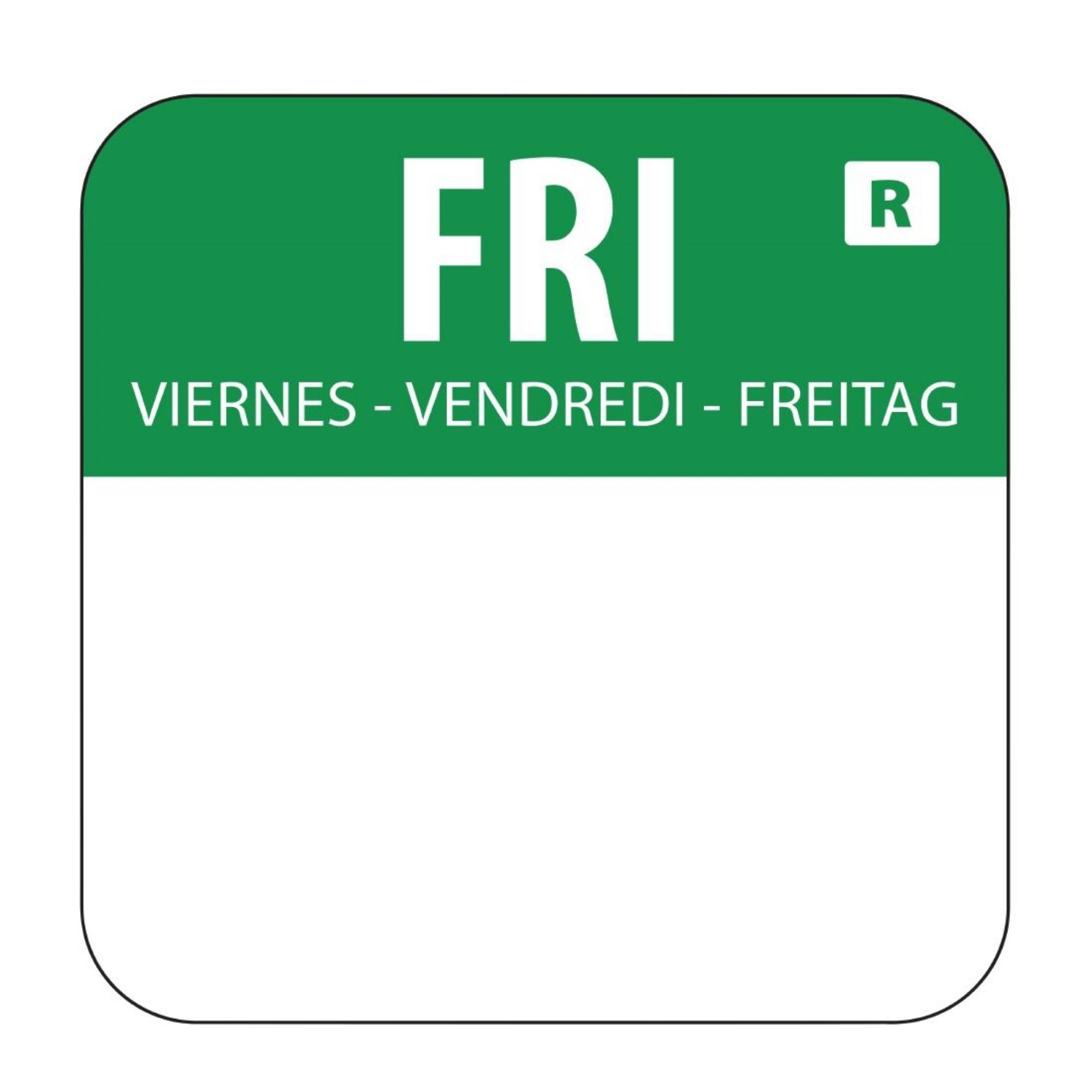 Picture of Hygiplas Removable Colour Coded Food Labels Friday (Pack of 1000)