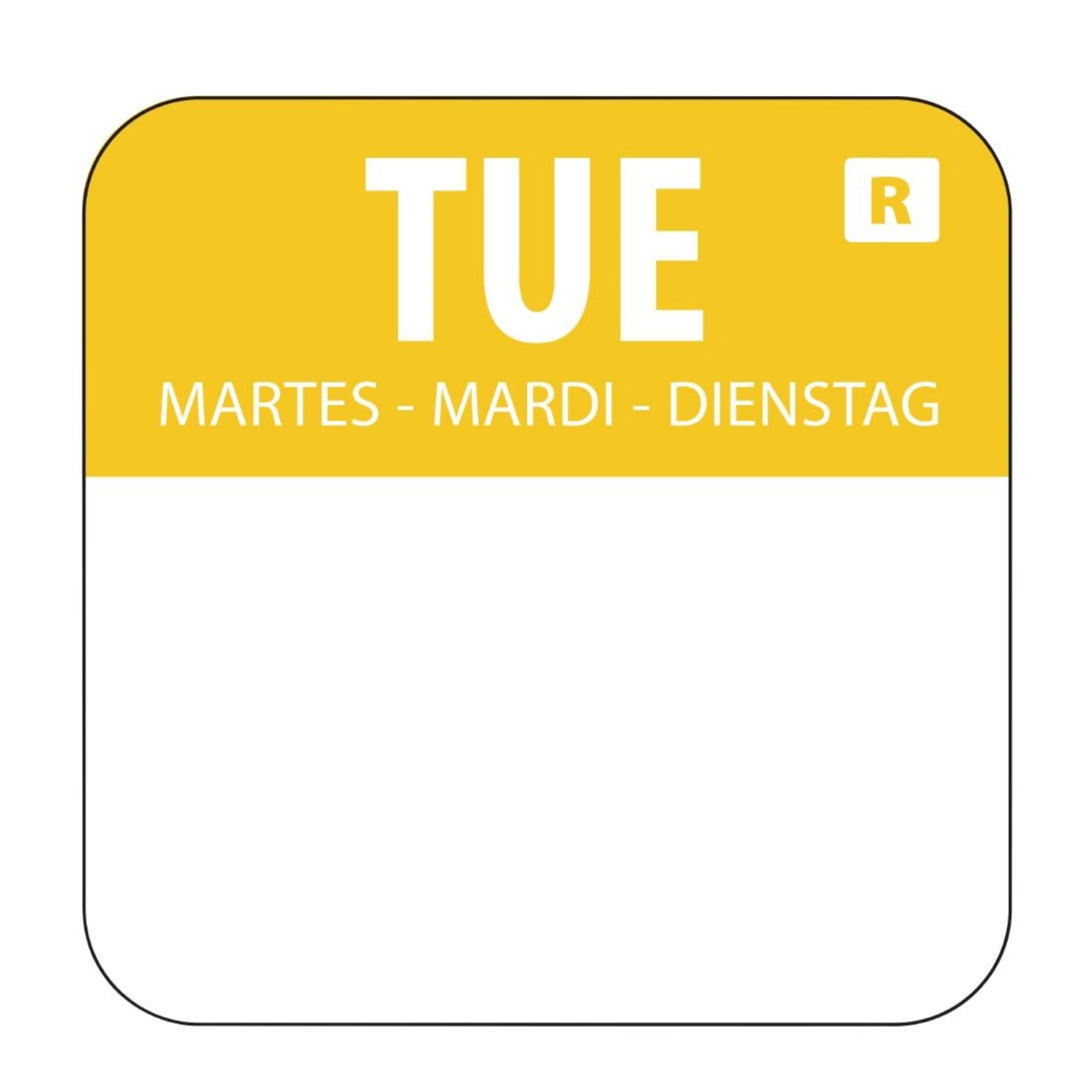 Picture of Hygiplas Removable Colour Coded Food Labels Tuesday (Pack of 1000)