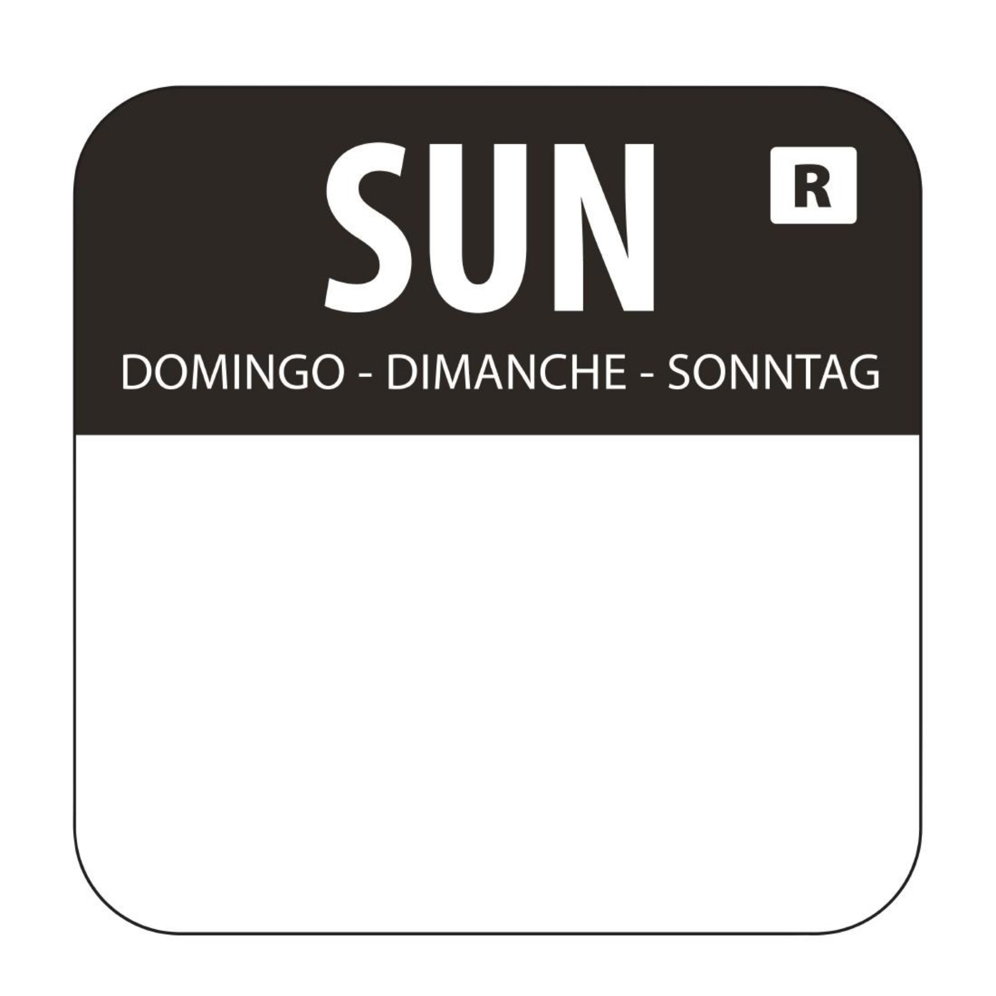 Picture of Hygiplas Removable Colour Coded Food Labels Sunday (Pack of 1000)
