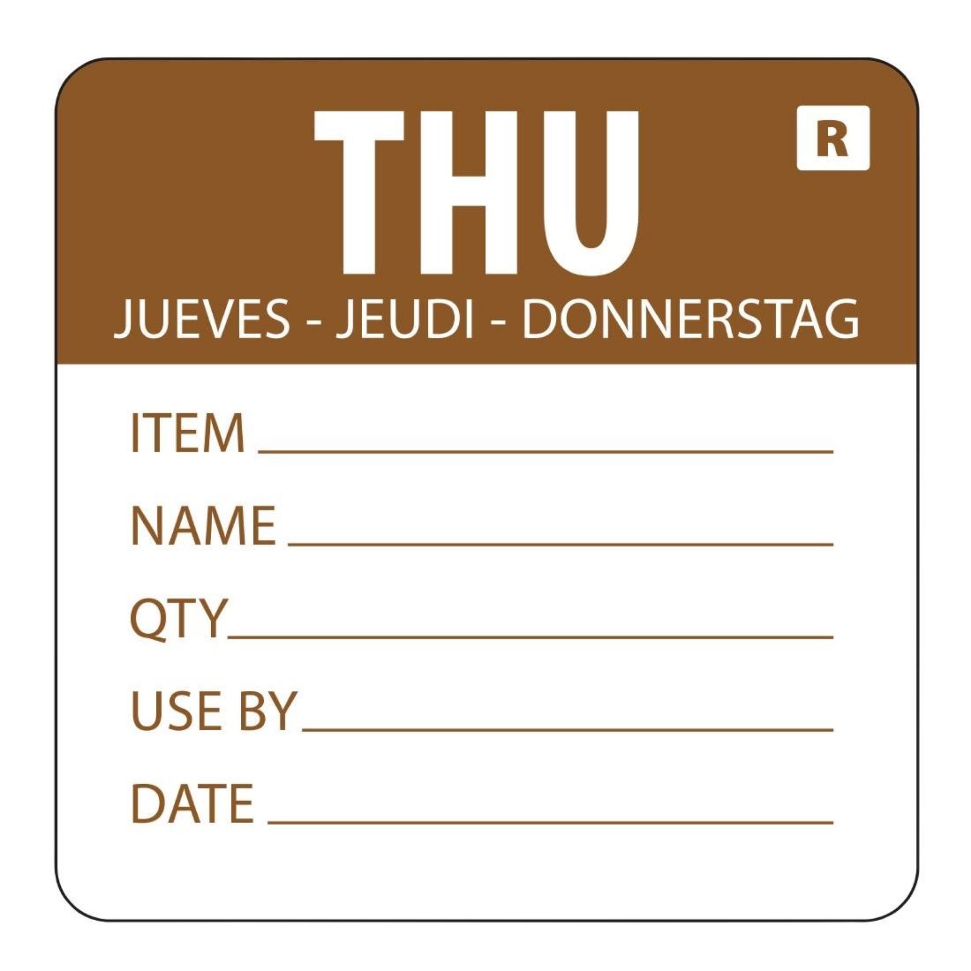 Picture of Hygiplas Removable Day of the Week Label Thursday (Pack of 500)