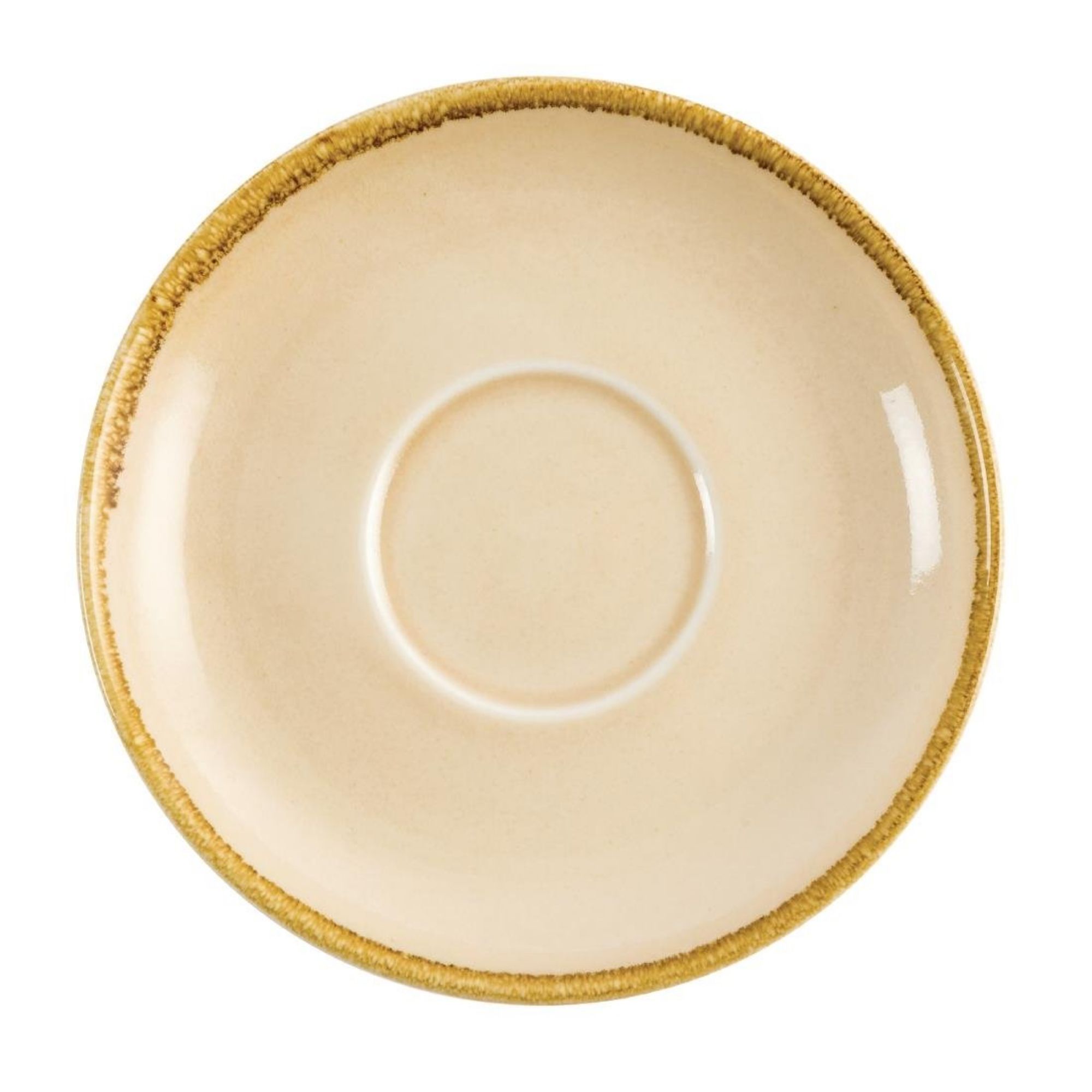 Picture of Olympia Kiln Cappuccino Saucer Sandstone 160mm (Pack of 6)