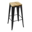 Picture of Bolero Bistro High Stools with Wooden Seat Pad Black (Pack of 4)