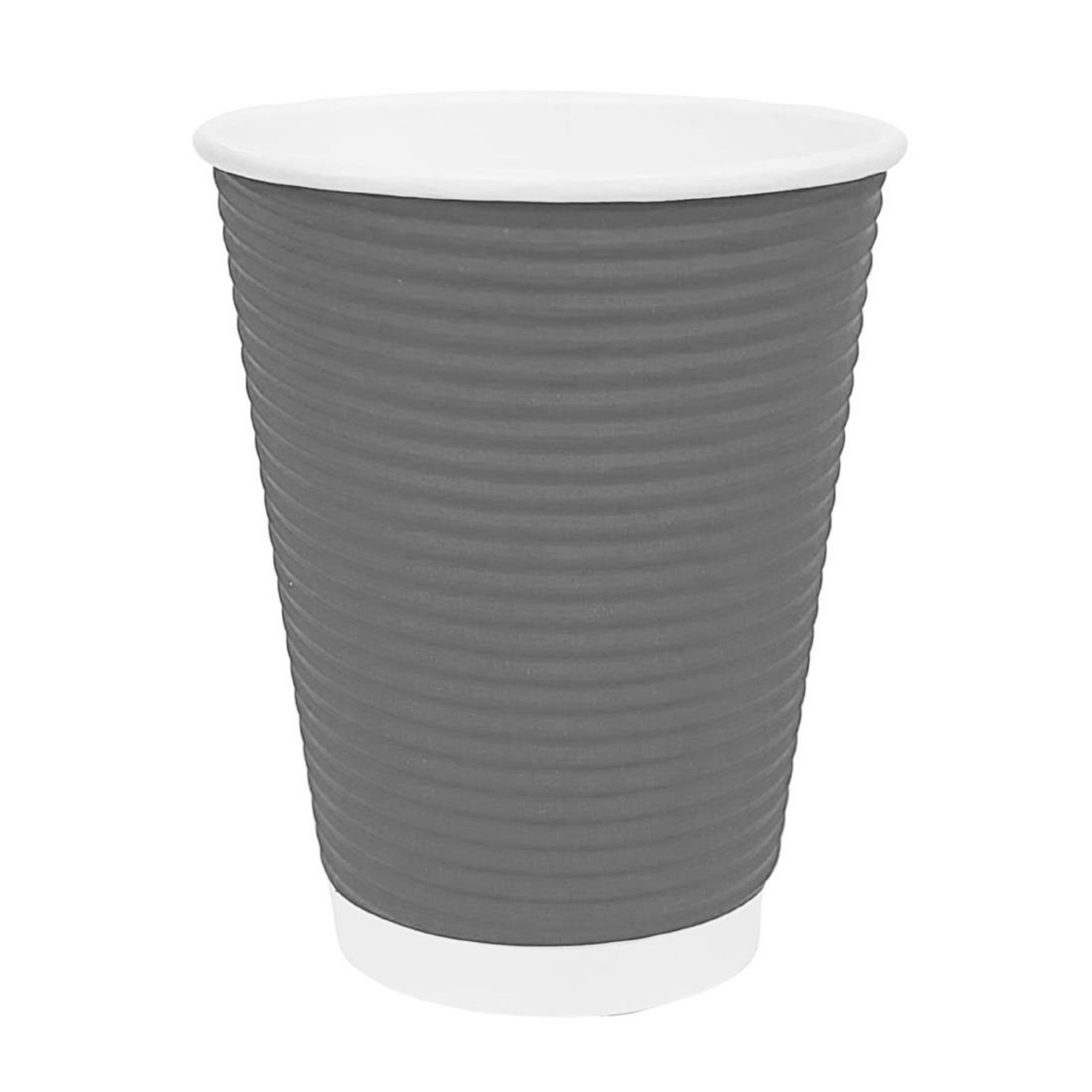Picture of Fiesta Recyclable Coffee Cups Ripple Wall Charcoal 340ml / 12oz (Pack of 500)