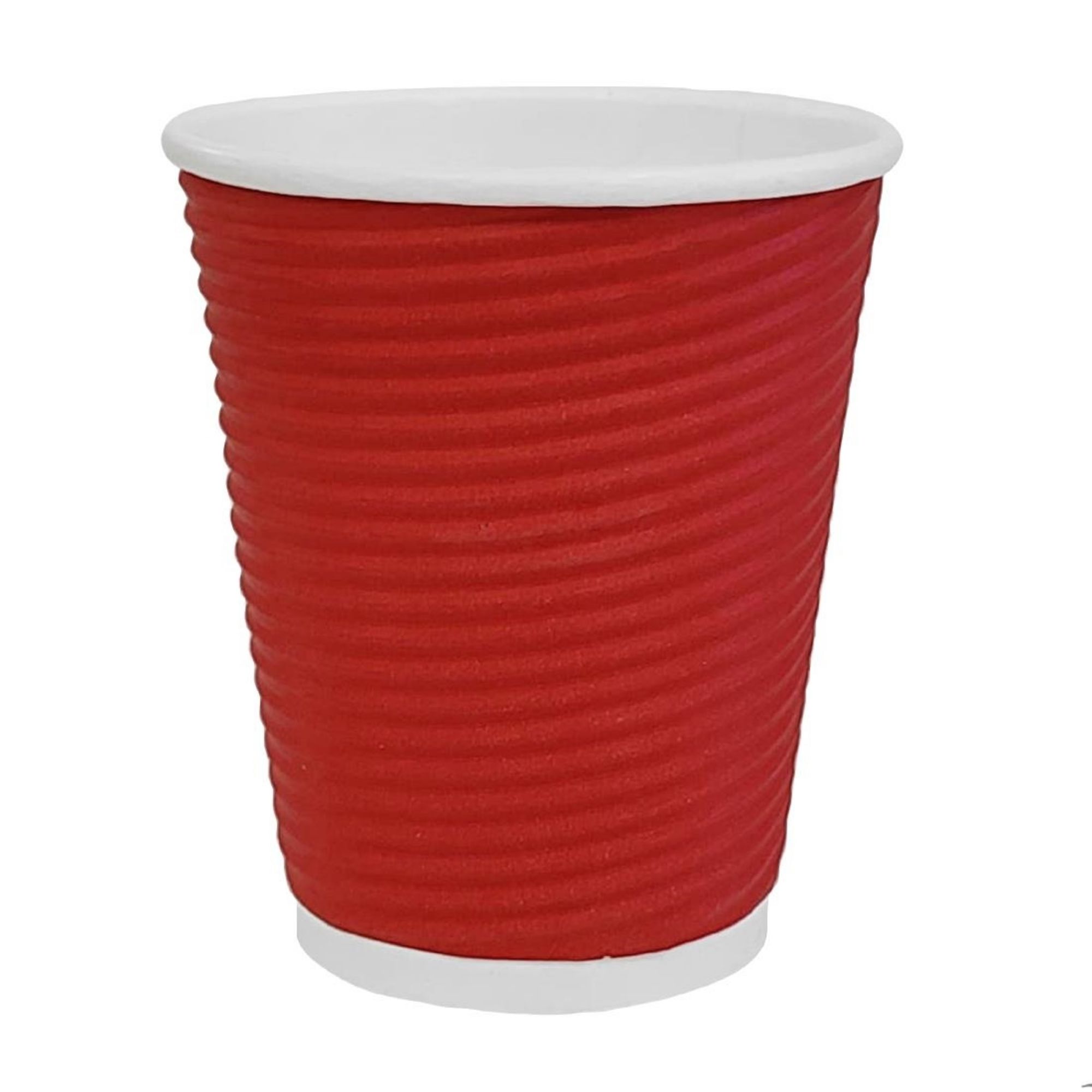 Picture of Fiesta Recyclable Coffee Cups Ripple Wall Red 225ml / 8oz (Pack of 500)