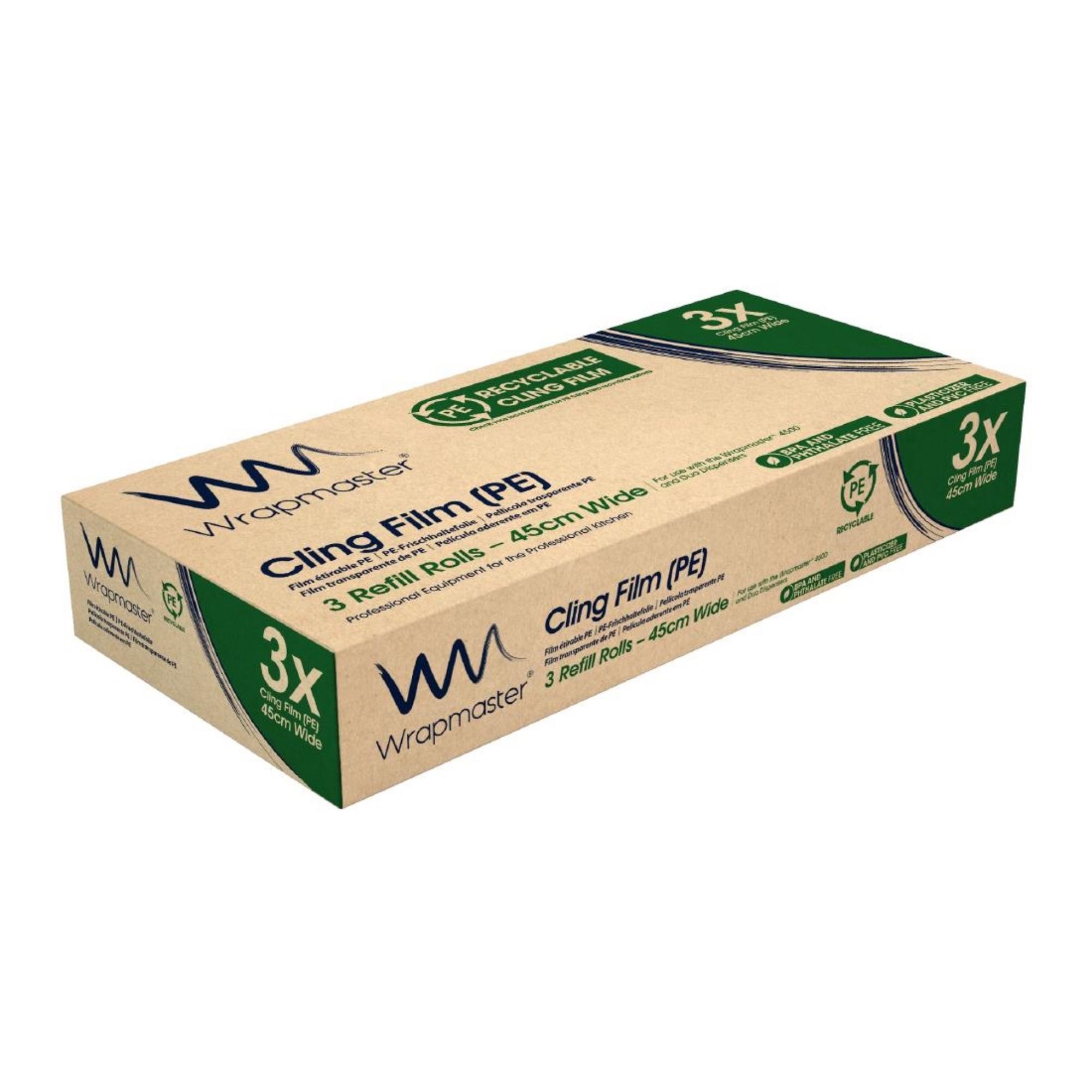 Picture of Wrapmaster 4500 PE Cling Film Refill 450mm x 300m (3 Pack)