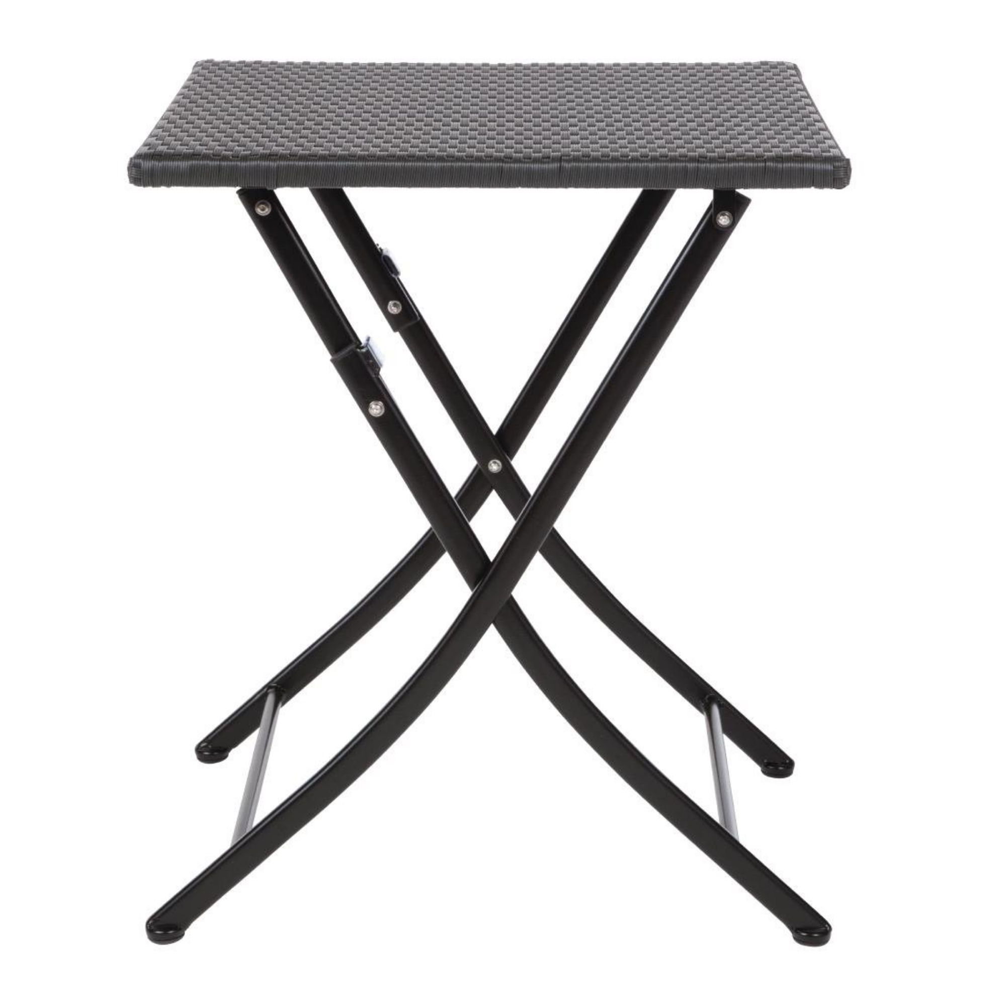 Picture of Bolero Square PE Wicker Folding Table Black 600mm