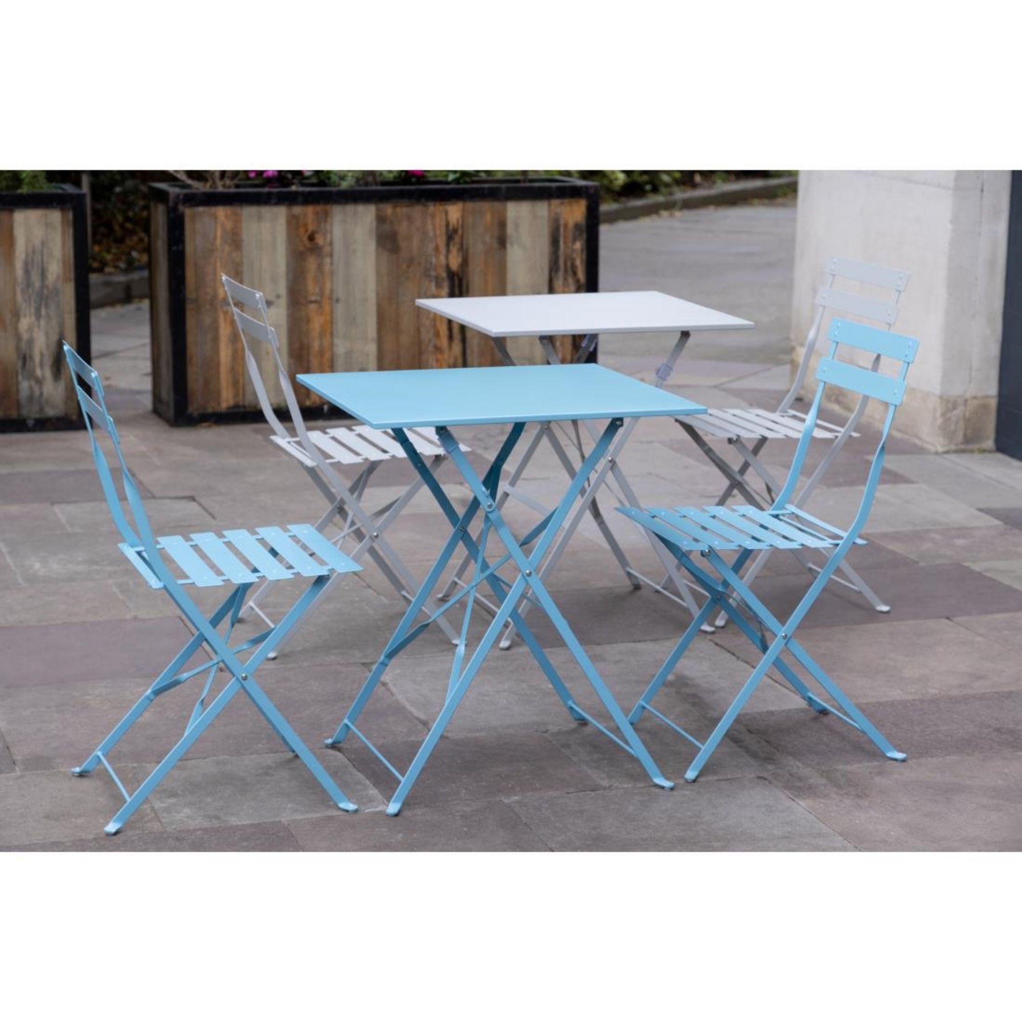Picture of Bolero Square Pavement Style Steel Table Grey 600mm