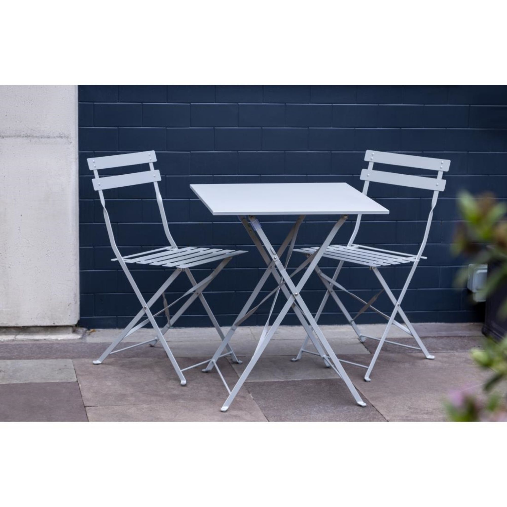 Picture of Bolero Square Pavement Style Steel Table Grey 600mm