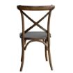 Picture of Bolero Wooden Dining Chair with Metal Cross Backrest Walnut Finish (Pack of 2)