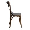 Picture of Bolero Wooden Dining Chair with Metal Cross Backrest Walnut Finish (Pack of 2)