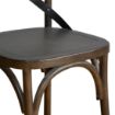 Picture of Bolero Wooden Dining Chair with Metal Cross Backrest Walnut Finish (Pack of 2)