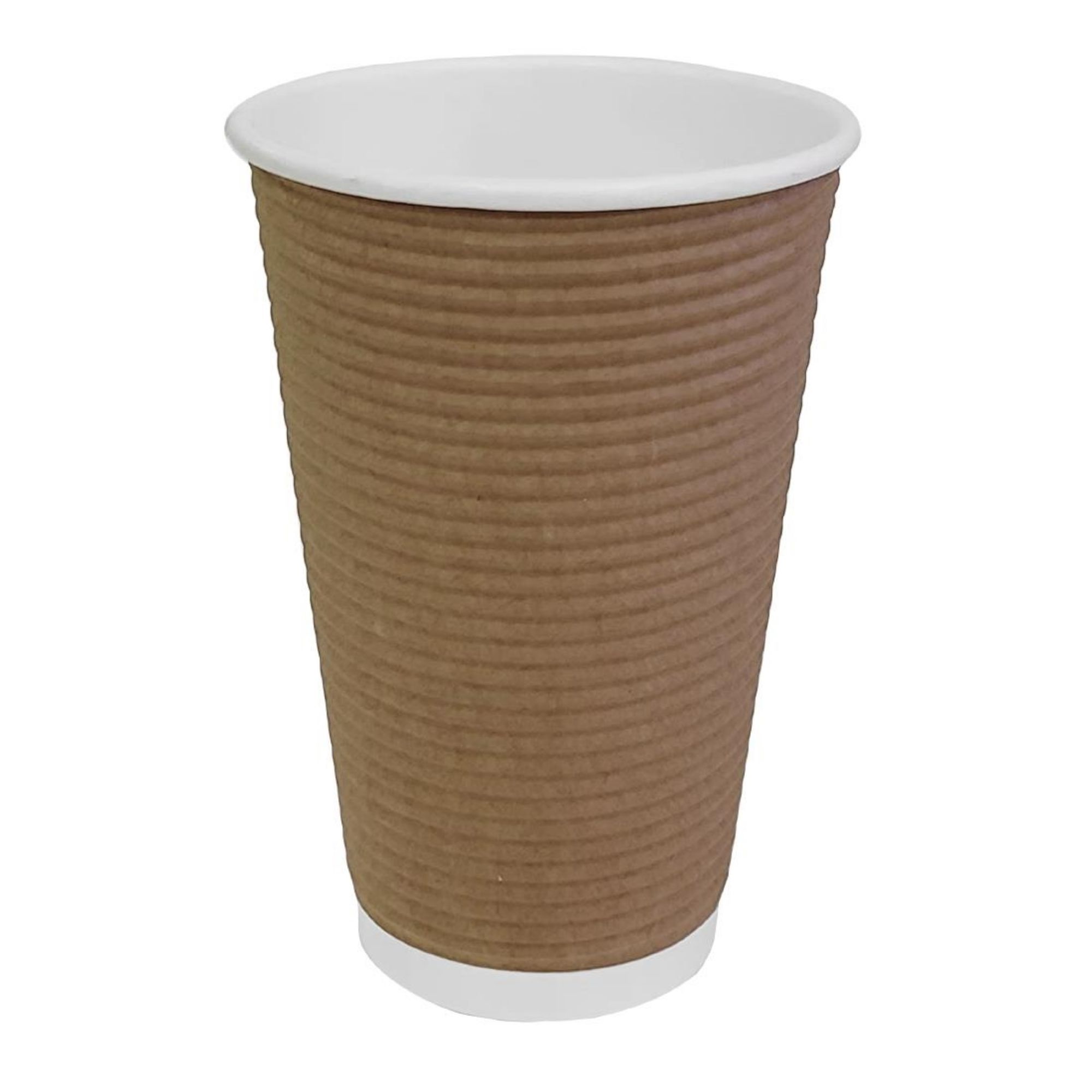 Picture of Fiesta Recyclable Coffee Cups Ripple Wall Kraft 455ml / 16oz (Pack of 500)
