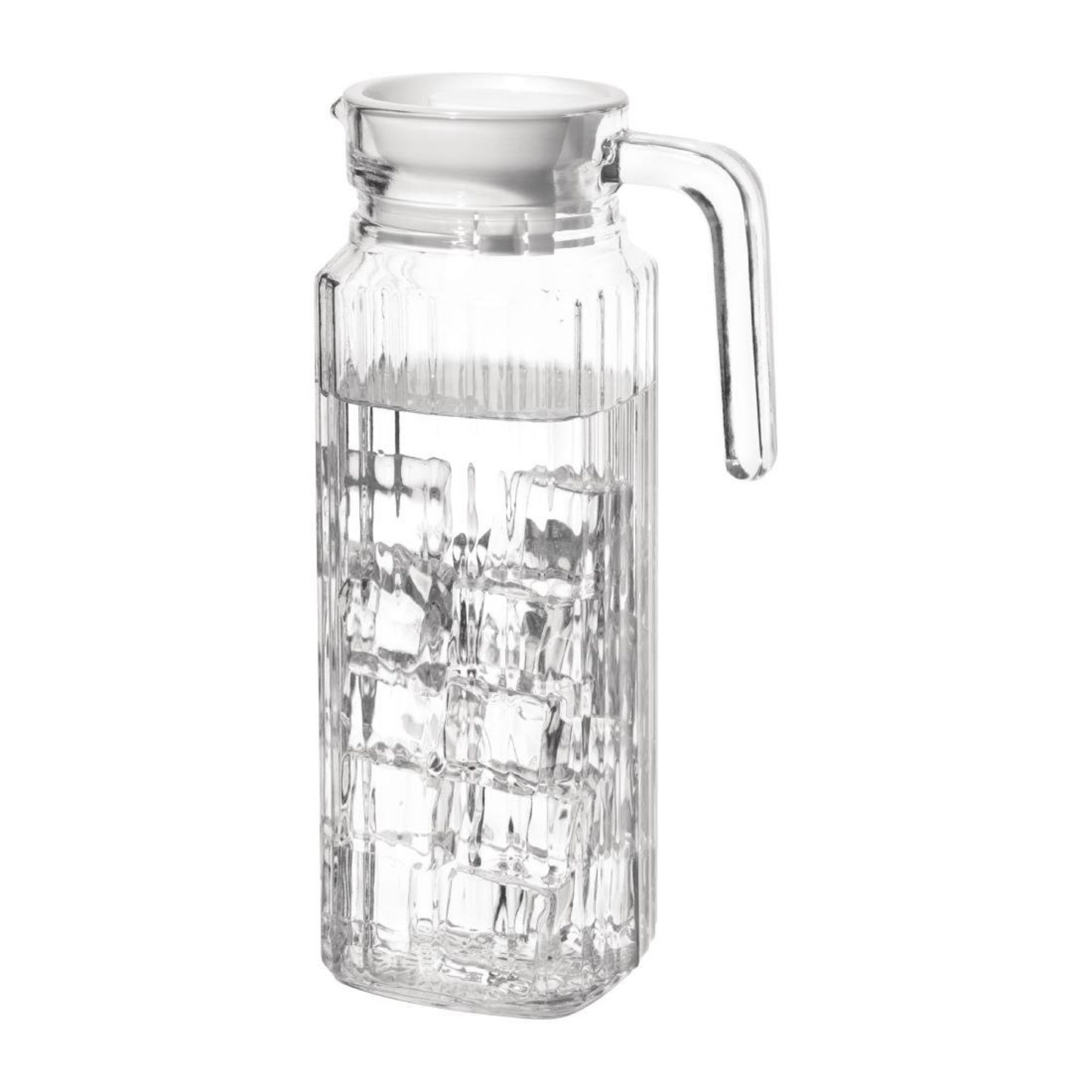 Picture of Olympia Ribbed Glass Jugs 1Ltr (Pack of 6)