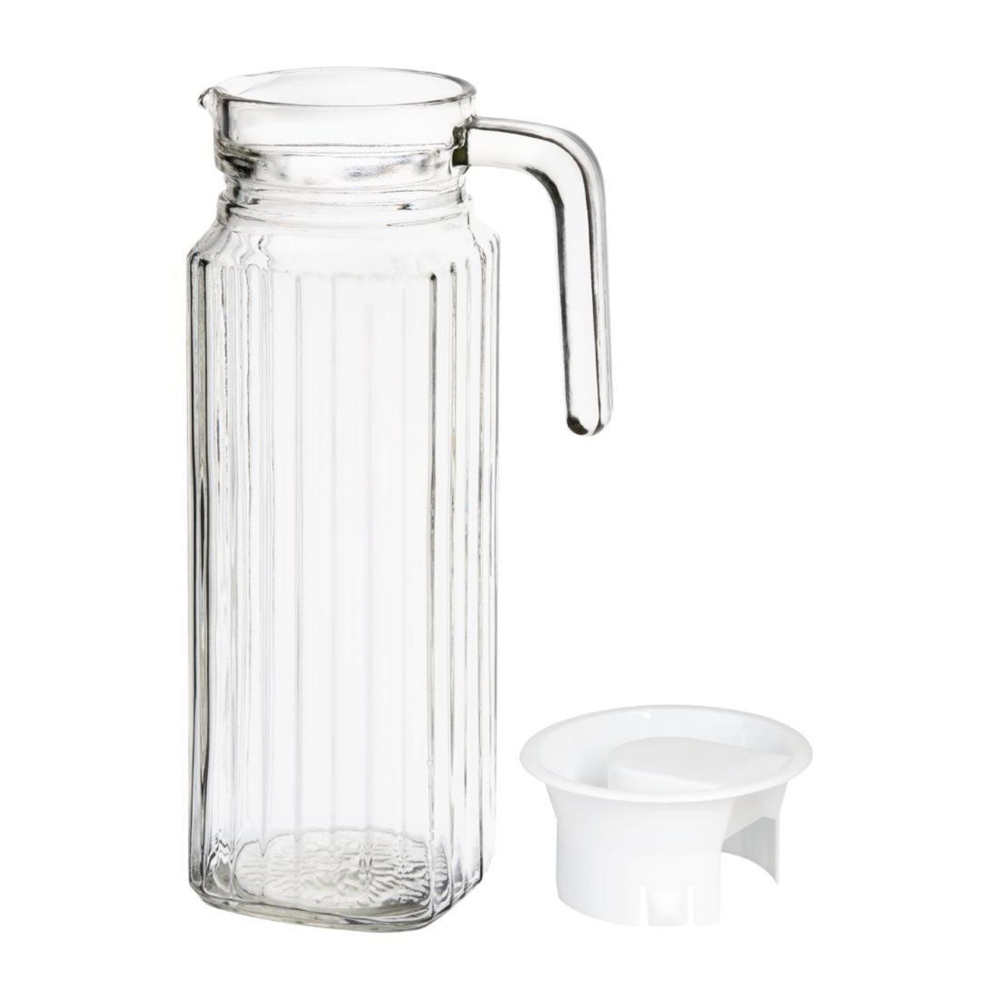 Picture of Olympia Ribbed Glass Jugs 1Ltr (Pack of 6)