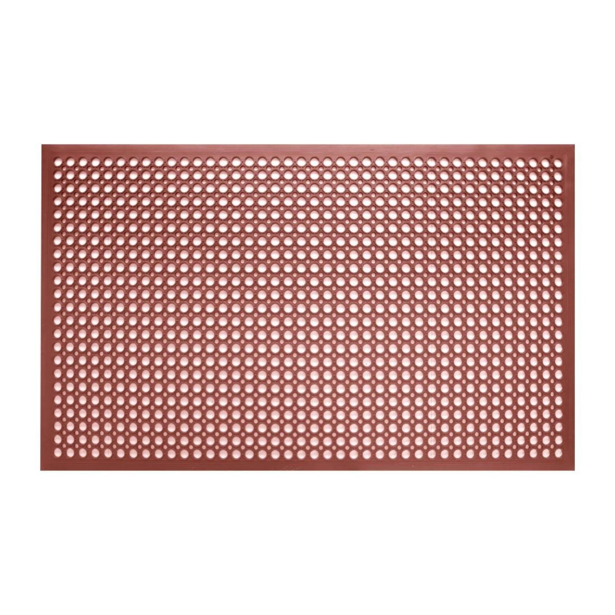 Picture of Jantex Rubber Grease Resistant Anti Fatigue Mat Red 1500 x 900mm