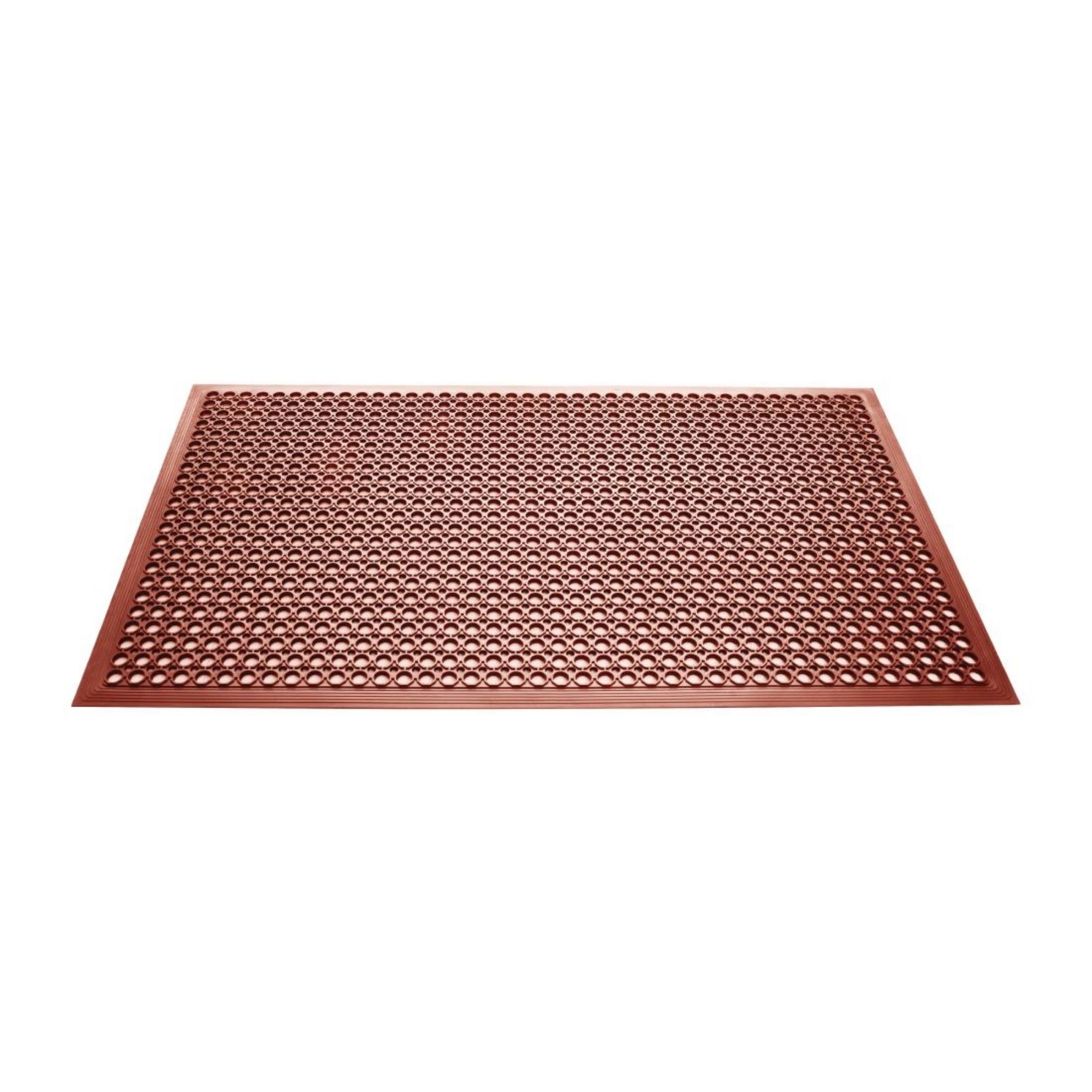 Picture of Jantex Rubber Grease Resistant Anti Fatigue Mat Red 1500 x 900mm
