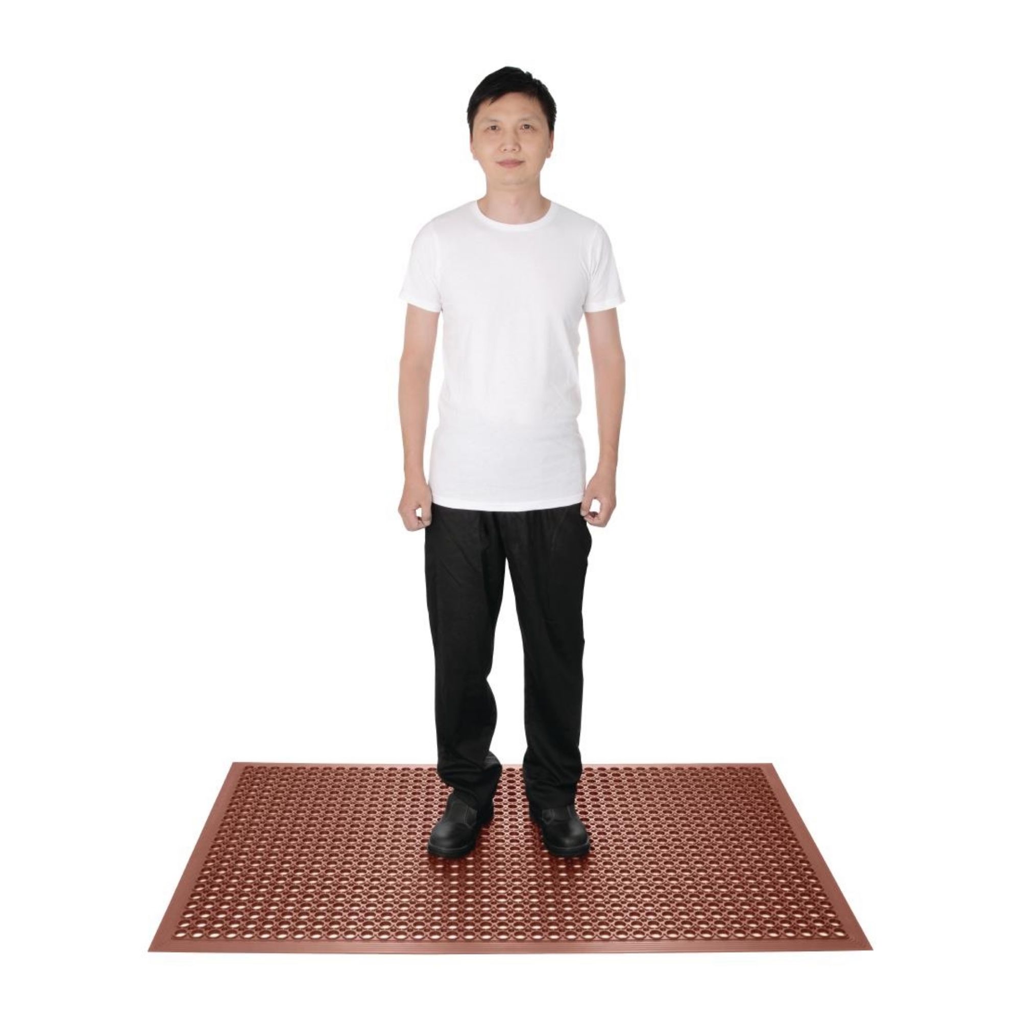 Picture of Jantex Rubber Grease Resistant Anti Fatigue Mat Red 1500 x 900mm