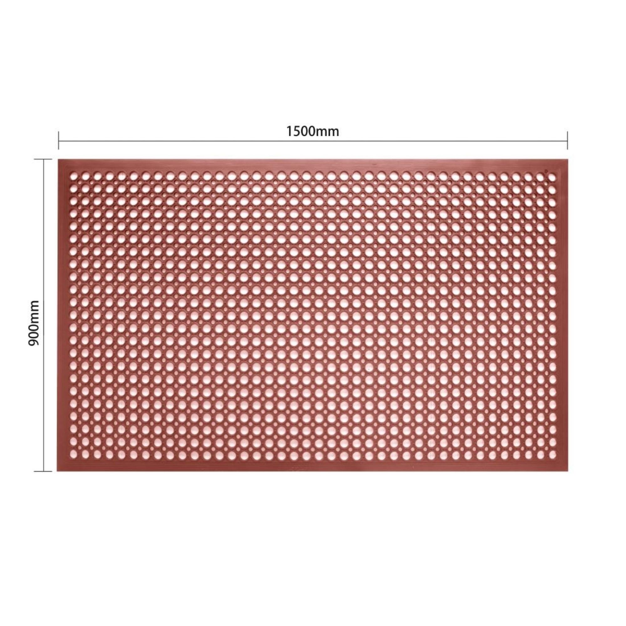 Picture of Jantex Rubber Grease Resistant Anti Fatigue Mat Red 1500 x 900mm