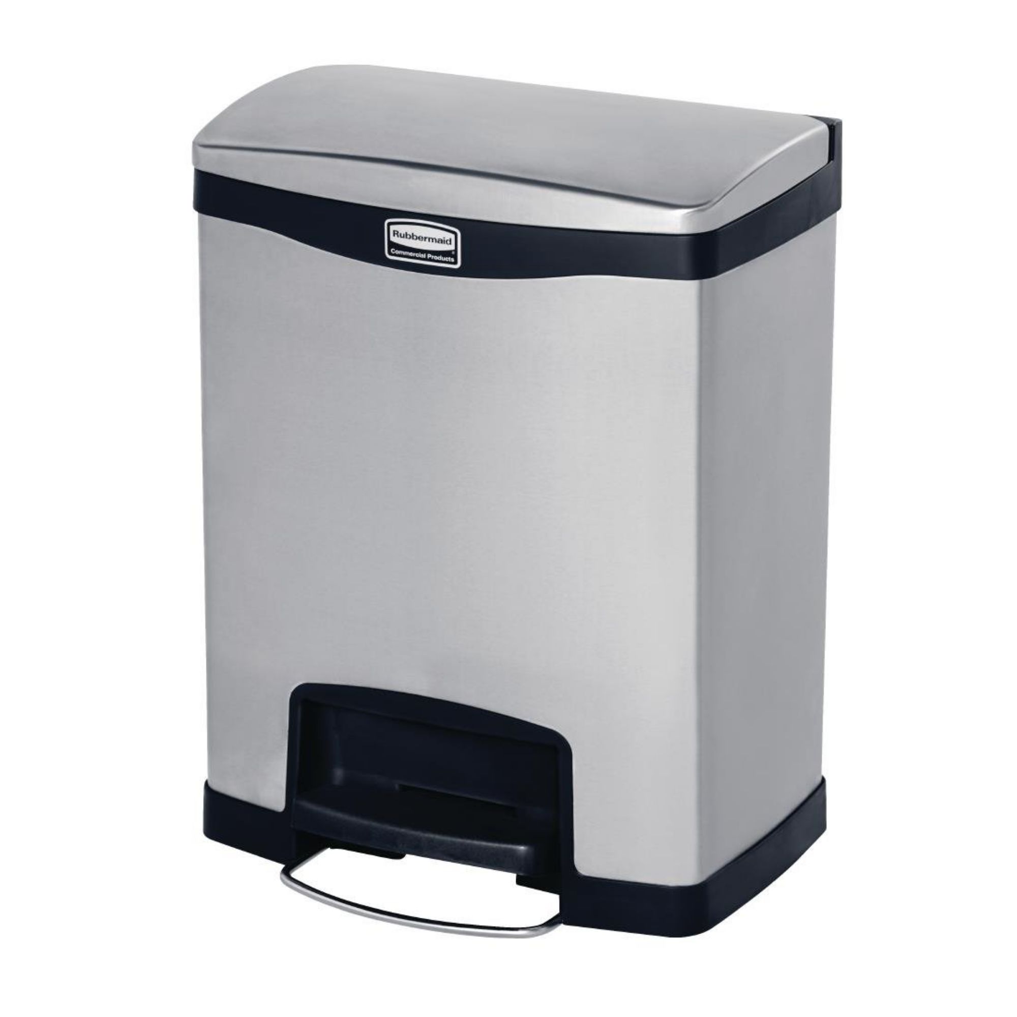 Picture of Rubbermaid Slim Jim Front Step on Pedal Bin Stainless Steel 30Ltr