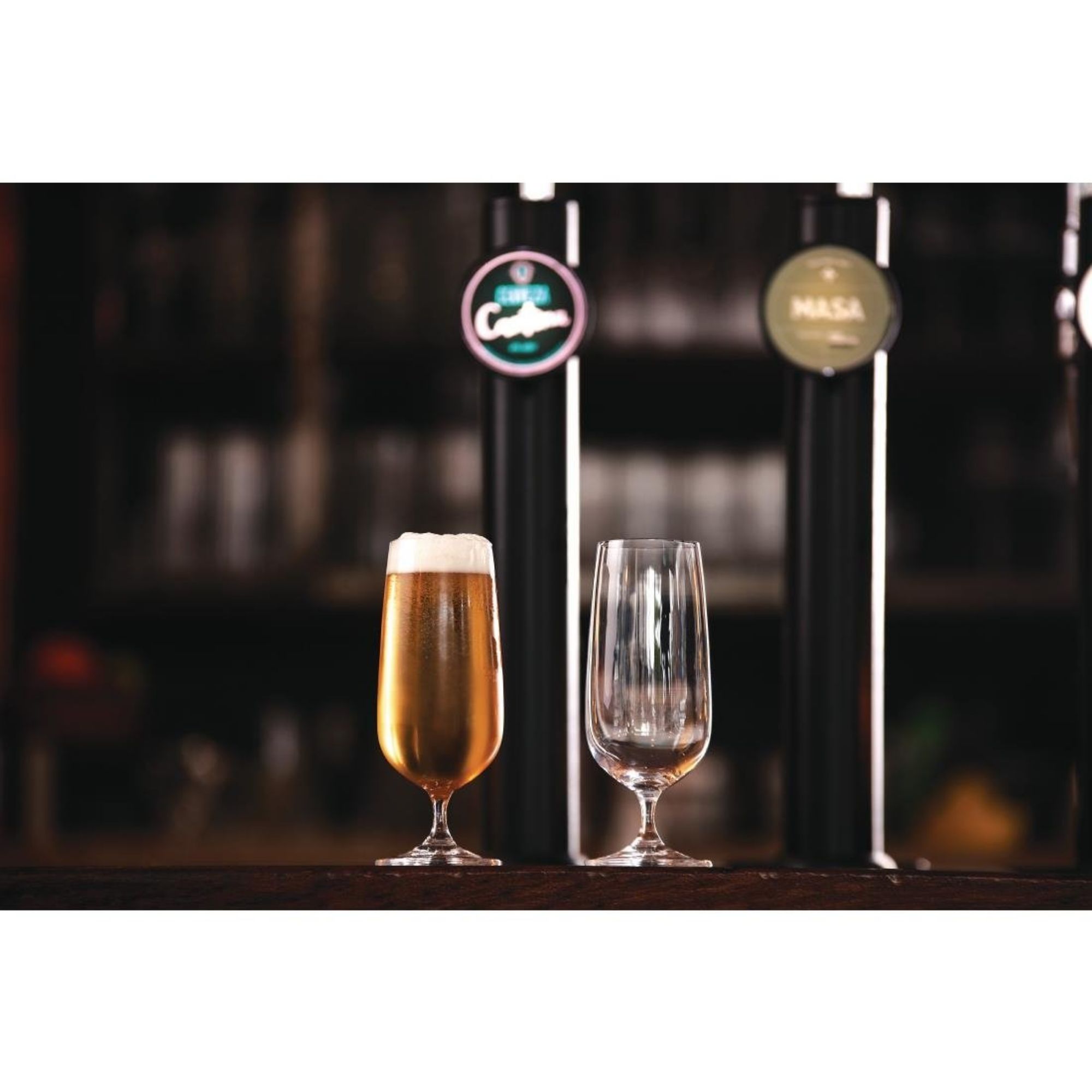 Picture of Olympia Bar Collection Crystal Stemmed Beer Glasses 410ml (Pack of 6)