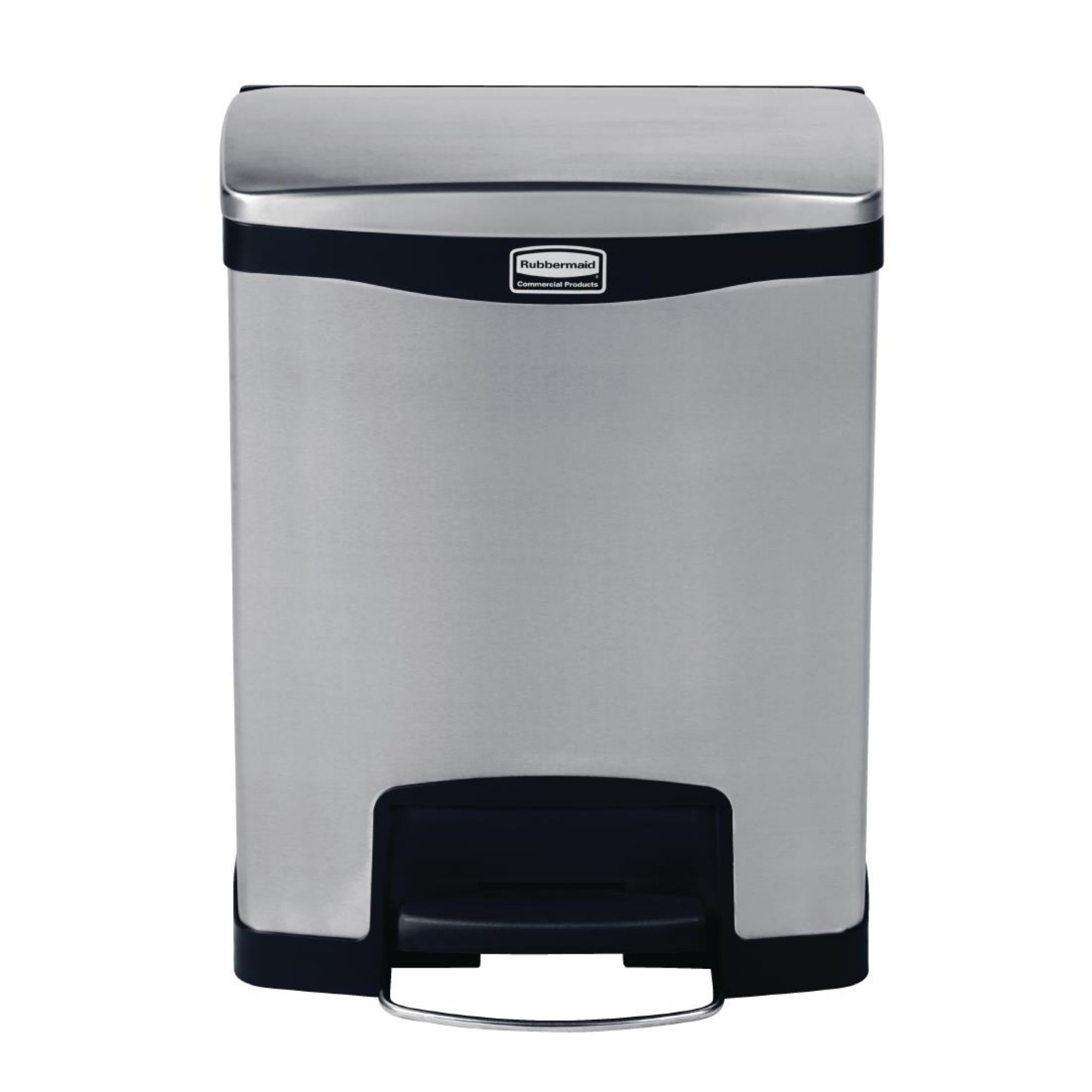 Picture of Rubbermaid Slim Jim Front Step on Pedal Bin Stainless Steel 30Ltr