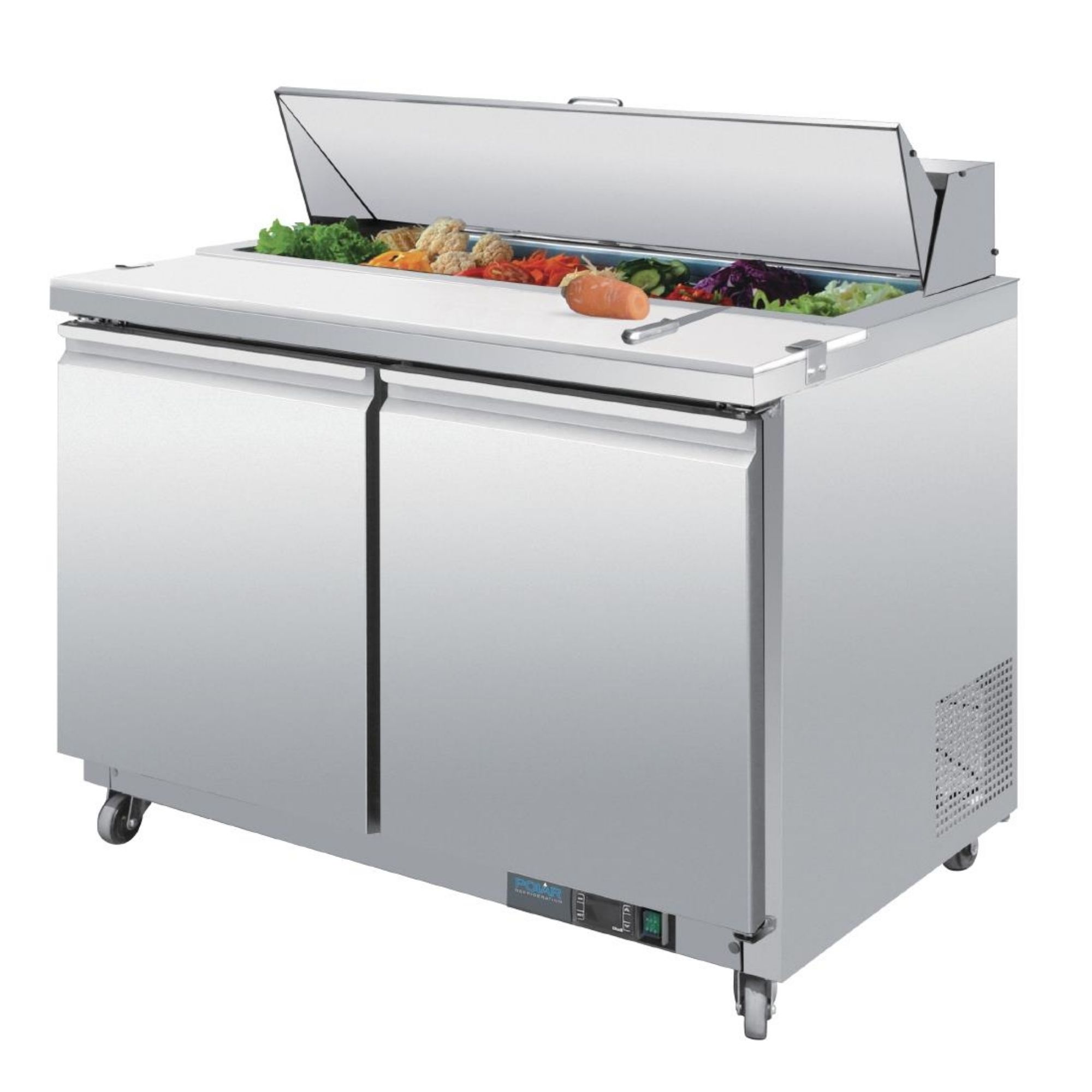 Picture of Polar U-Series Double Door Prep Counter Fridge 405Ltr