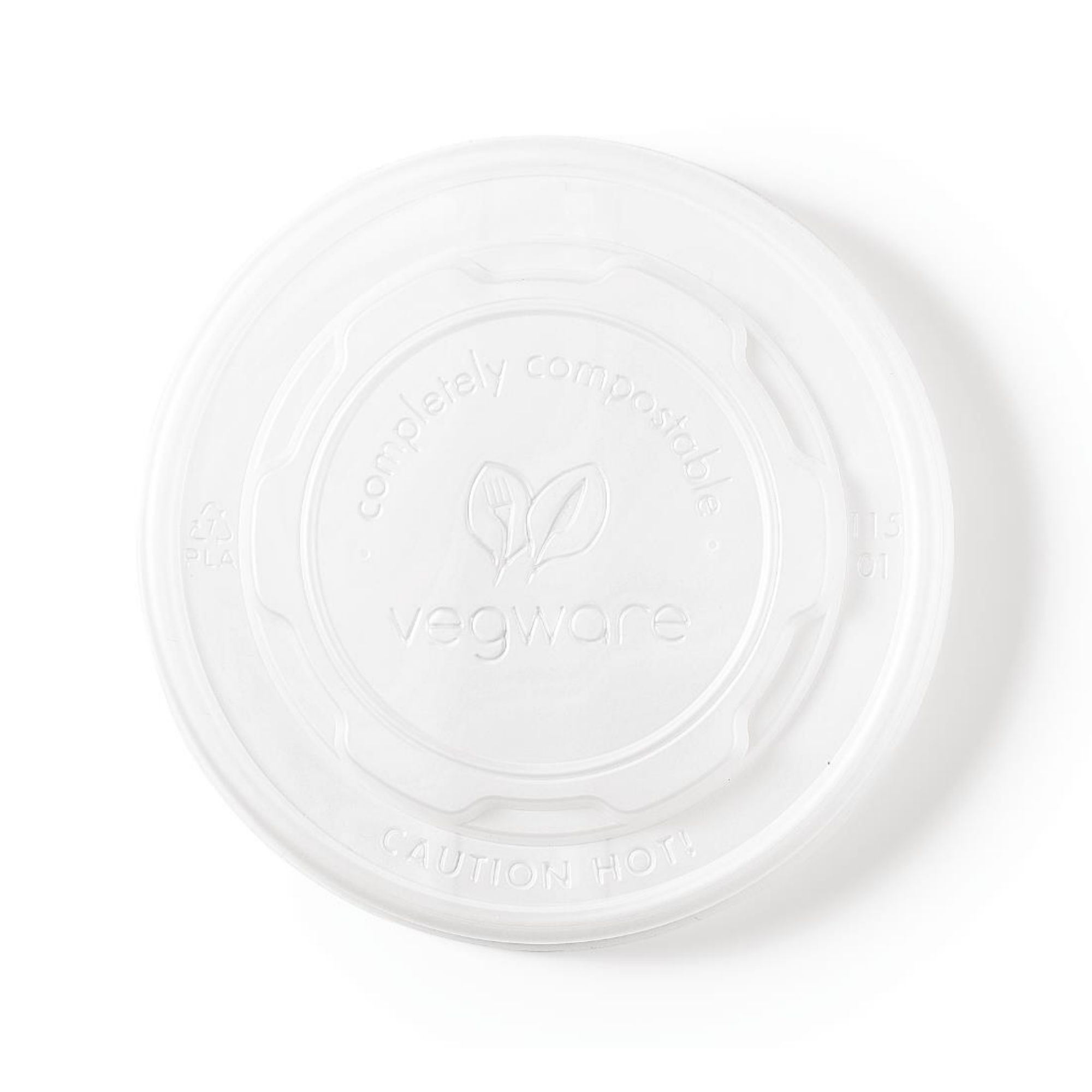 Picture of Vegware Compostable Hot Food Pot Flat Lids 350ml / 12oz and 455ml / 16oz (500 pack)
