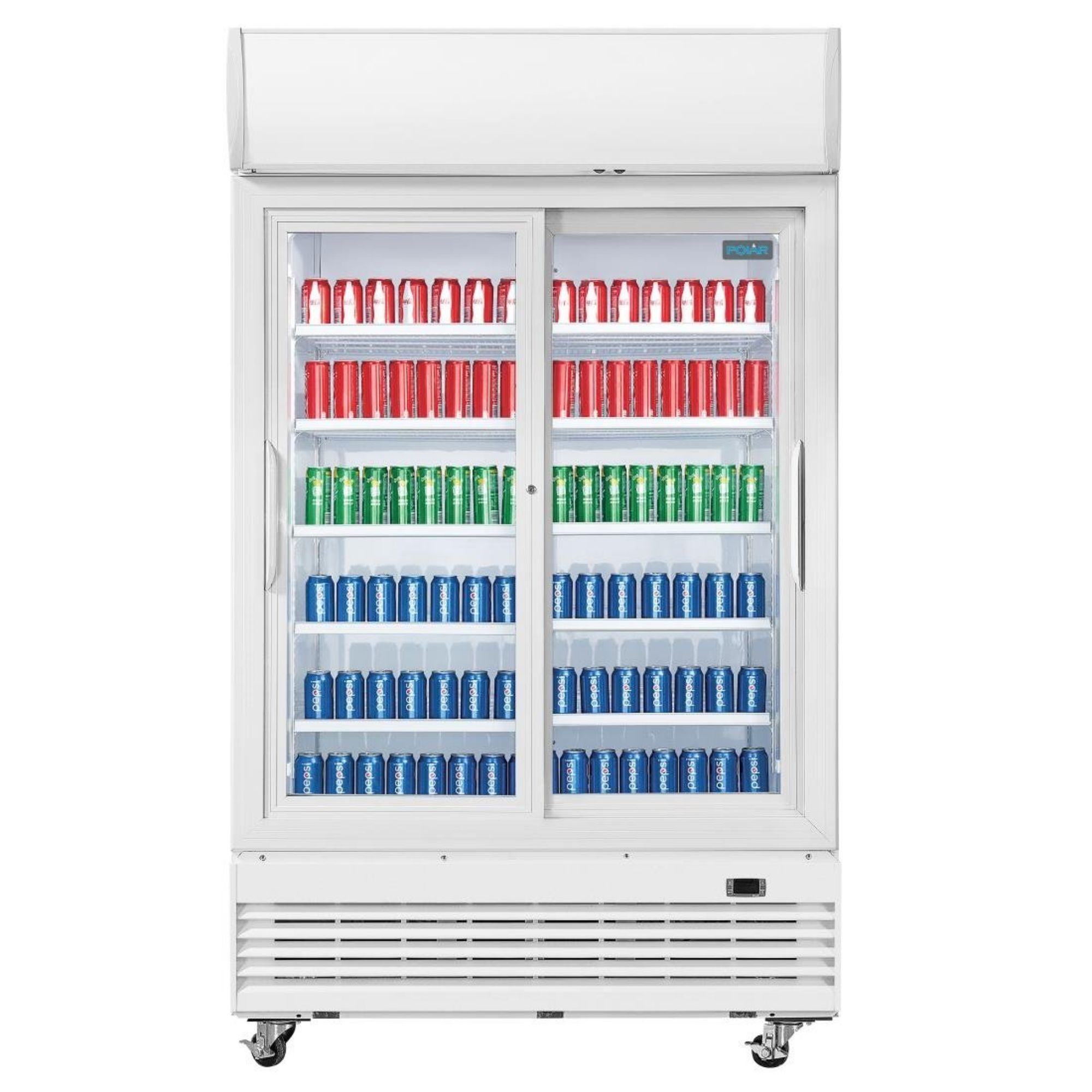 Picture of Polar G-Series Upright Display Cooler with Light Box 950Ltr with Sliding Doors