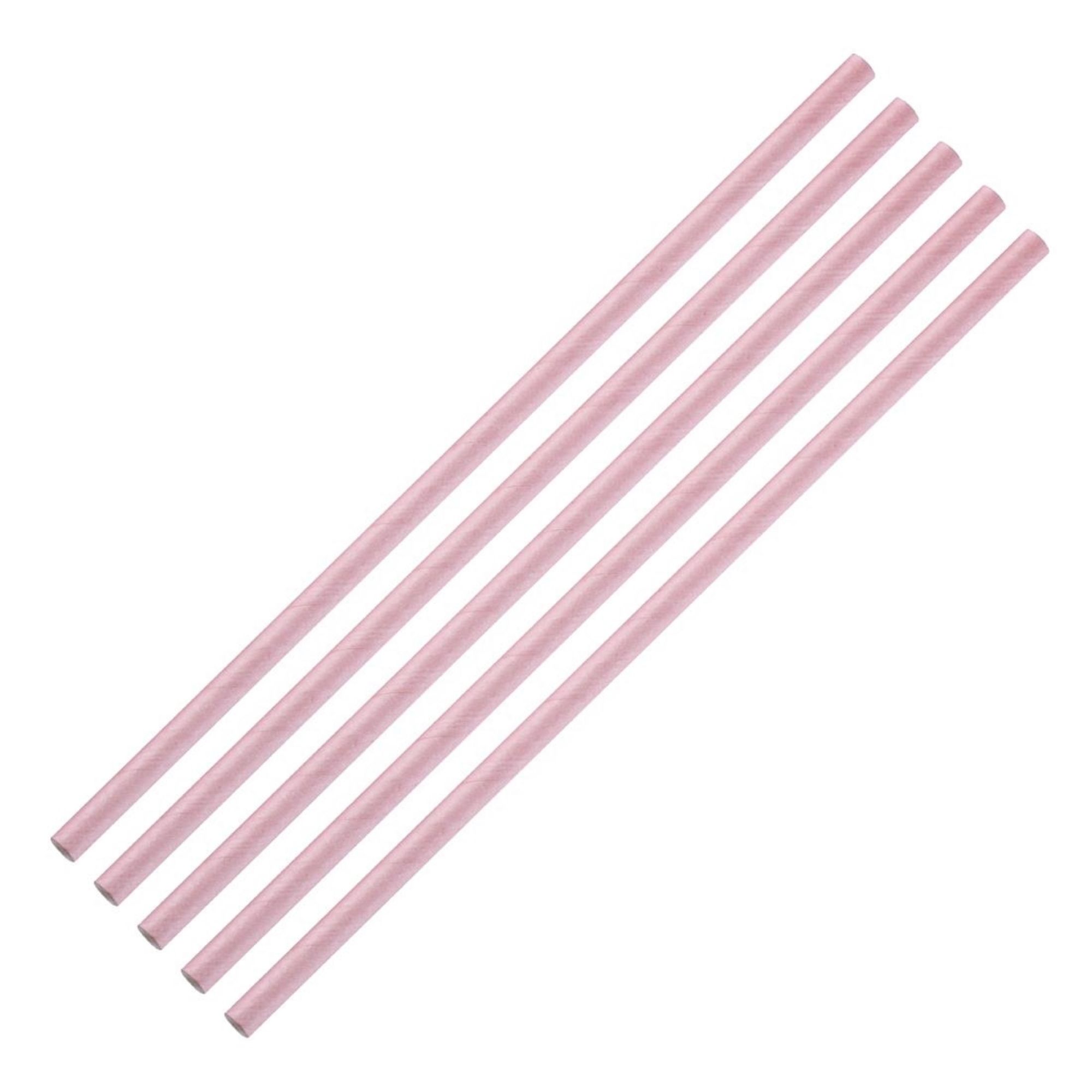 Picture of Fiesta Compostable Paper Straws Pink (Pack of 250)
