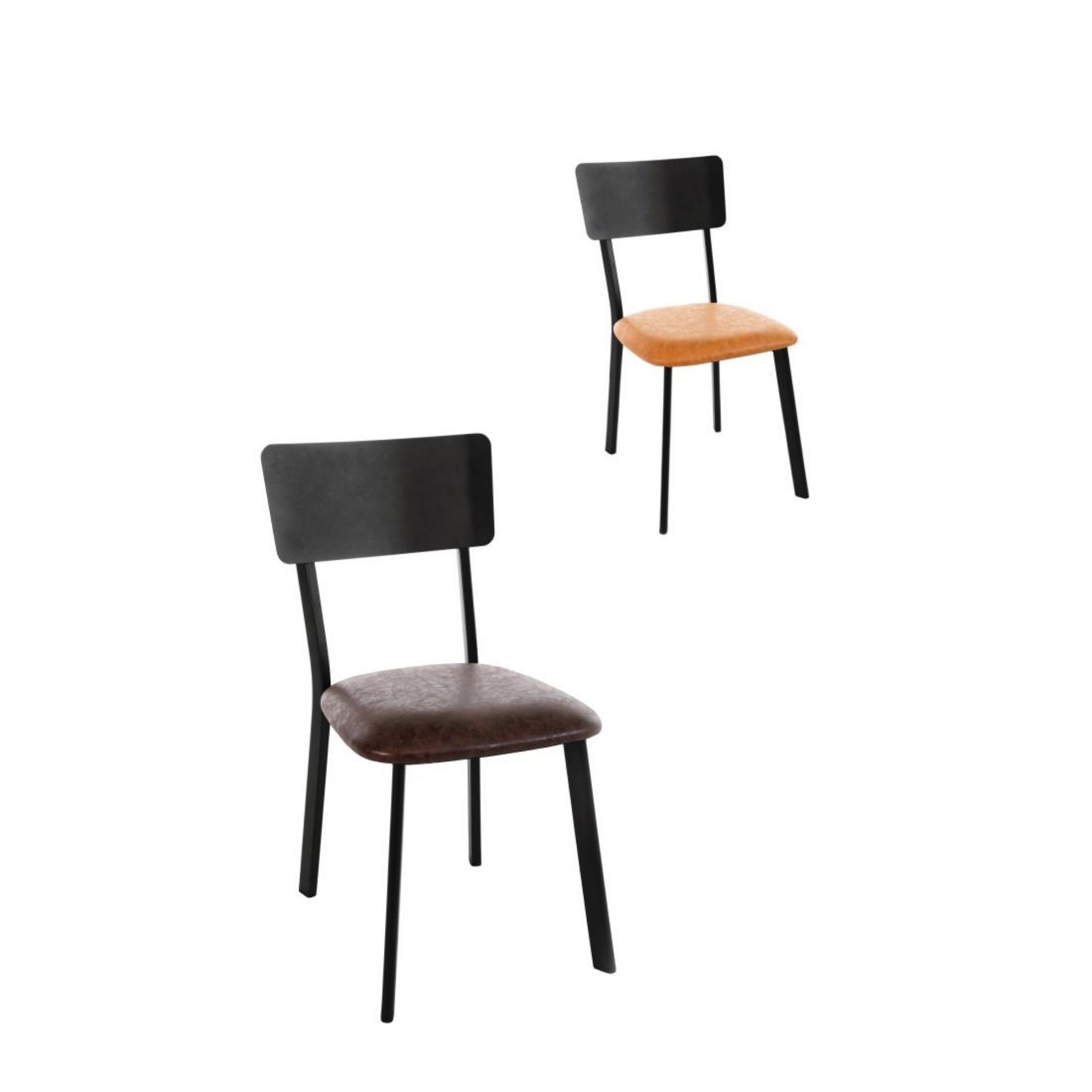 Picture of Bolero Metal & PU Side Chair Vintage Camel (Pack 4)