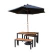 Picture of Bolero Rectangular Steel and Acacia Benches 1000mm (Pack of 2)