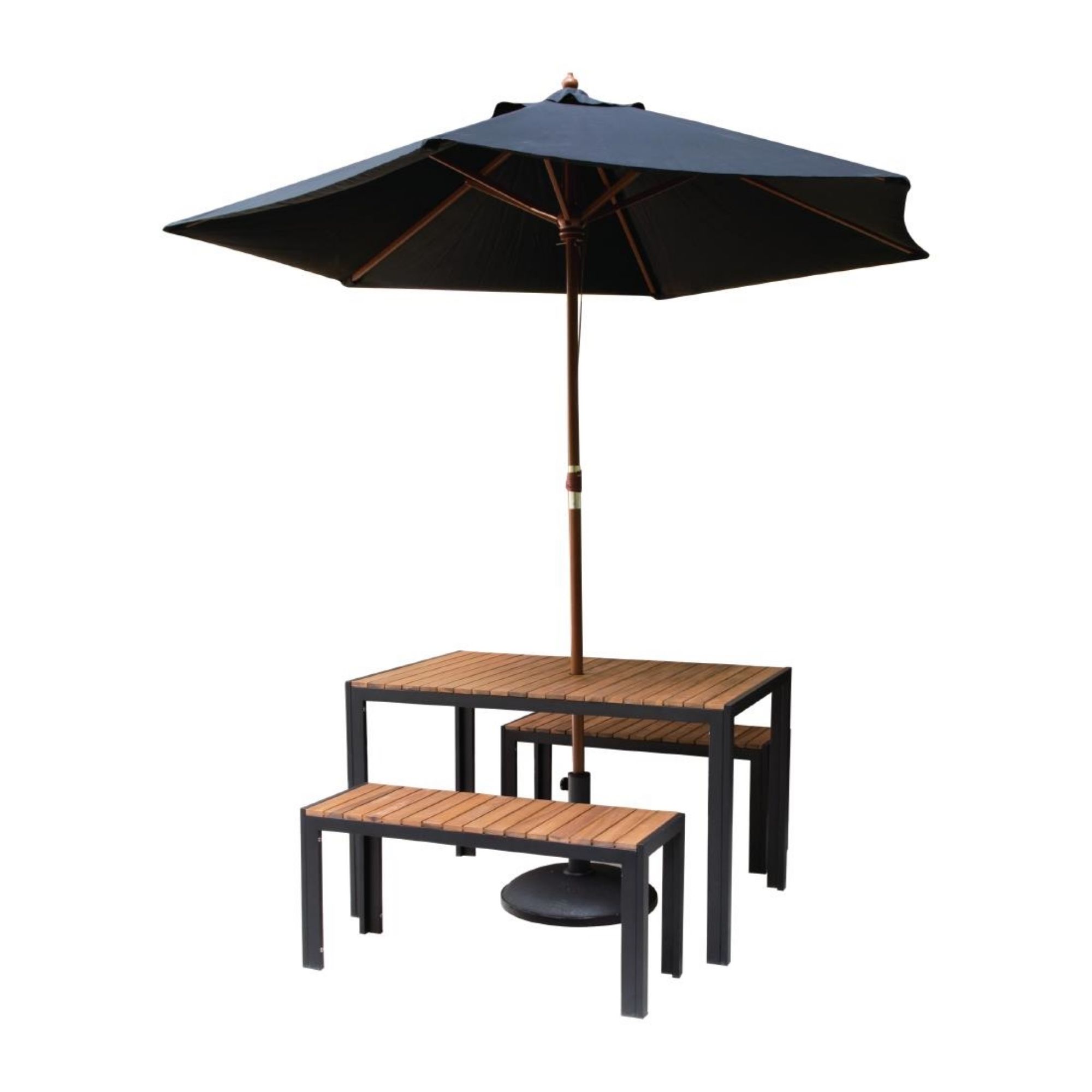 Picture of Bolero Rectangular Steel and Acacia Benches 1000mm (Pack of 2)