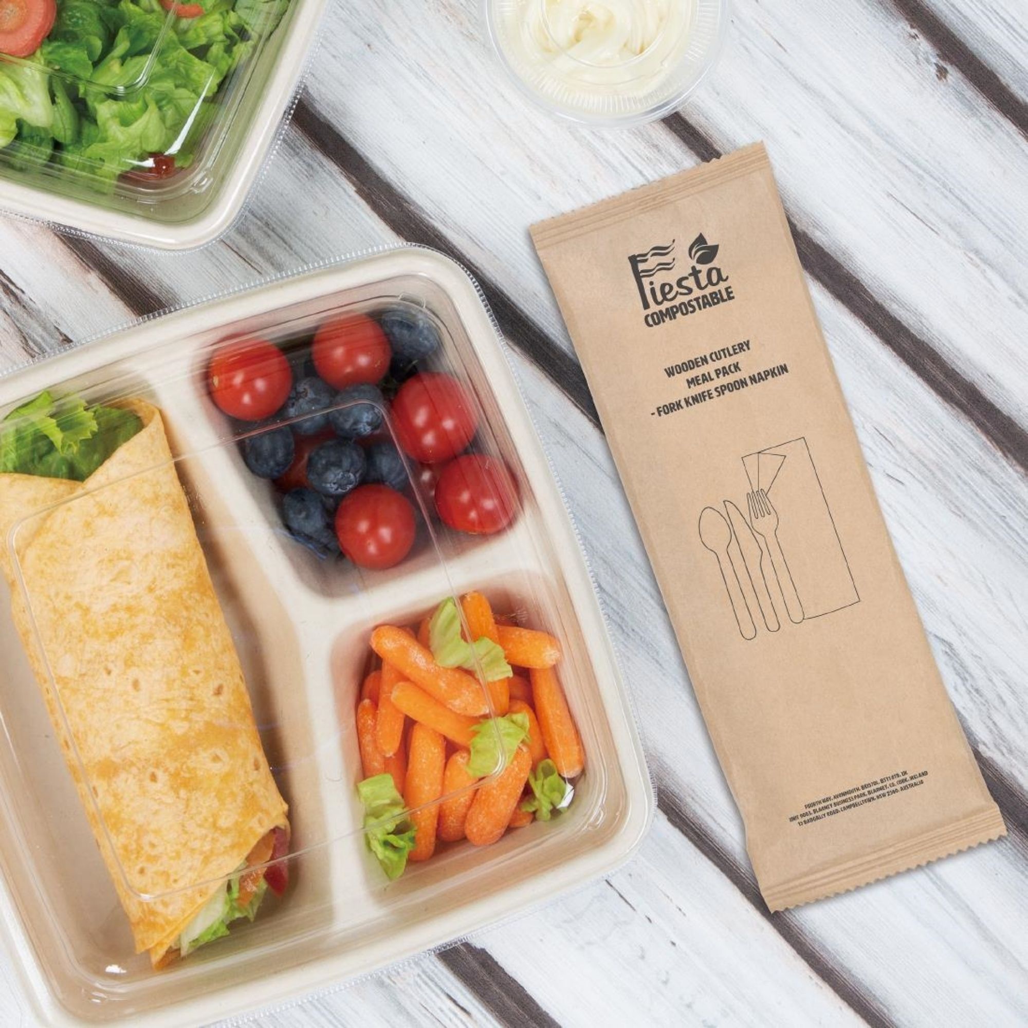 Picture of Fiesta Compostable Wooden Cutlery Meal Pack (Pack of 250)