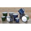 Picture of Olympia Enamel Sauce Cup White and Blue (Pack of 6)
