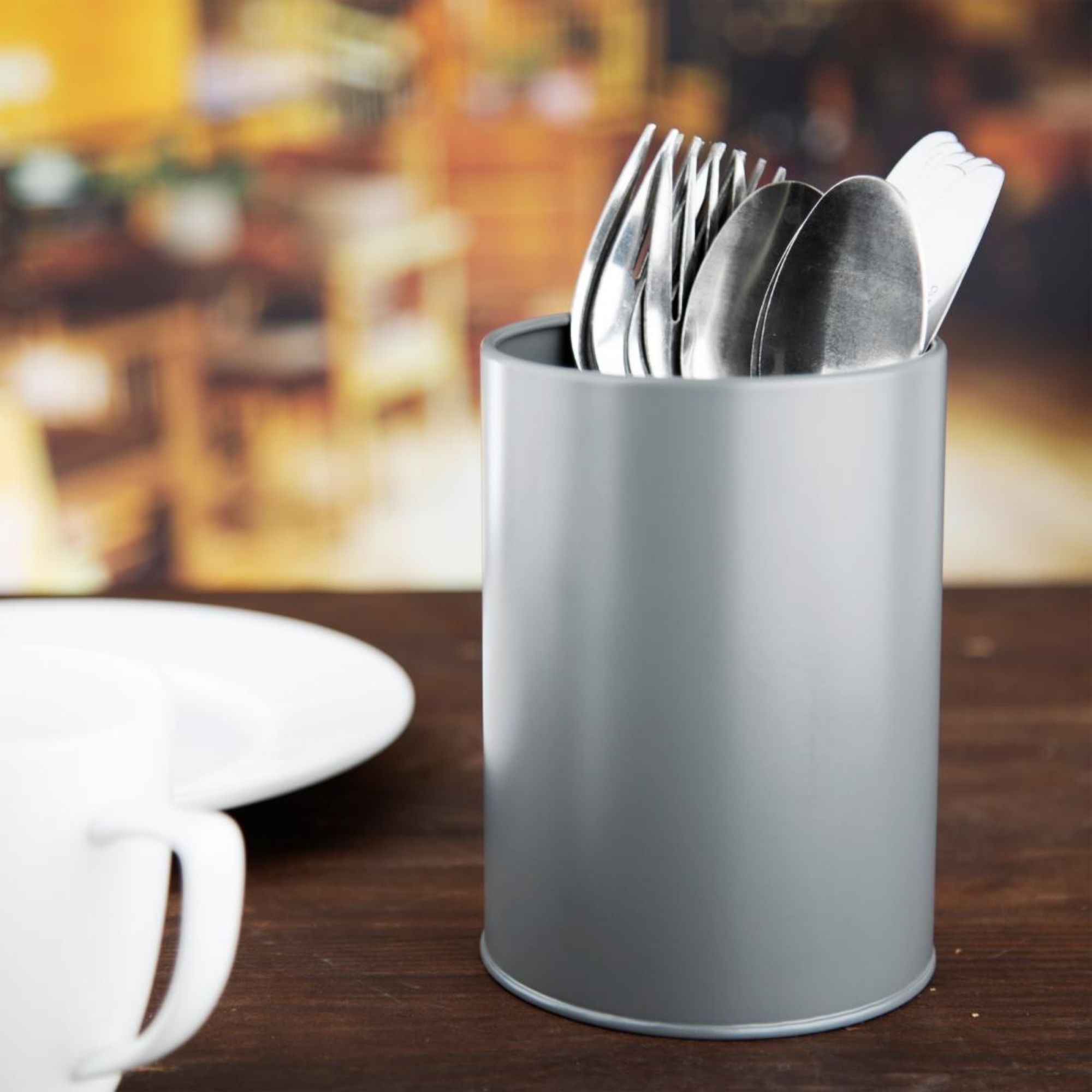 Picture of Olympia Galvanised Utensil Tin Grey
