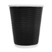 Picture of Fiesta Recyclable Coffee Cups Ripple Wall Black 340ml / 12oz (Pack of 25)
