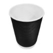 Picture of Fiesta Recyclable Coffee Cups Ripple Wall Black 340ml / 12oz (Pack of 25)