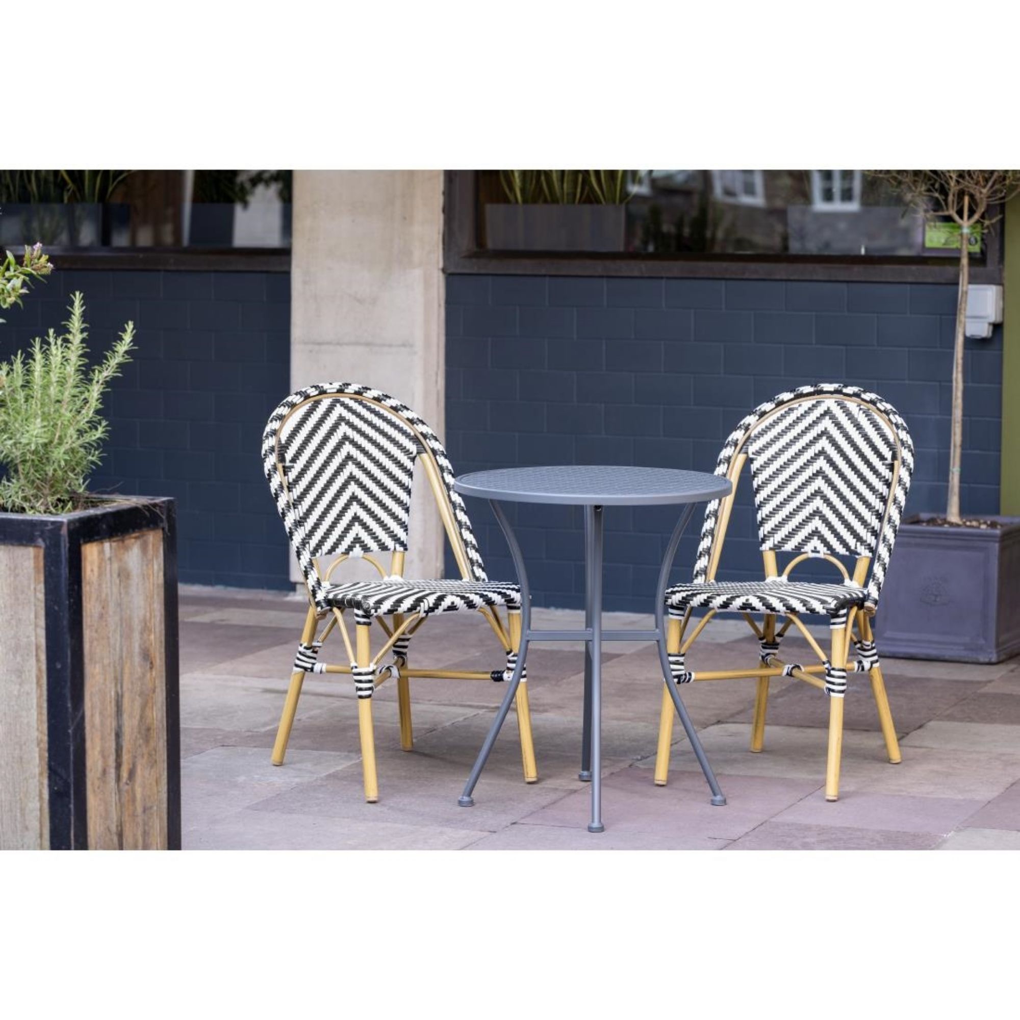 Picture of Bolero Parisian Style Rattan Side Chair Black (Pack of 2)