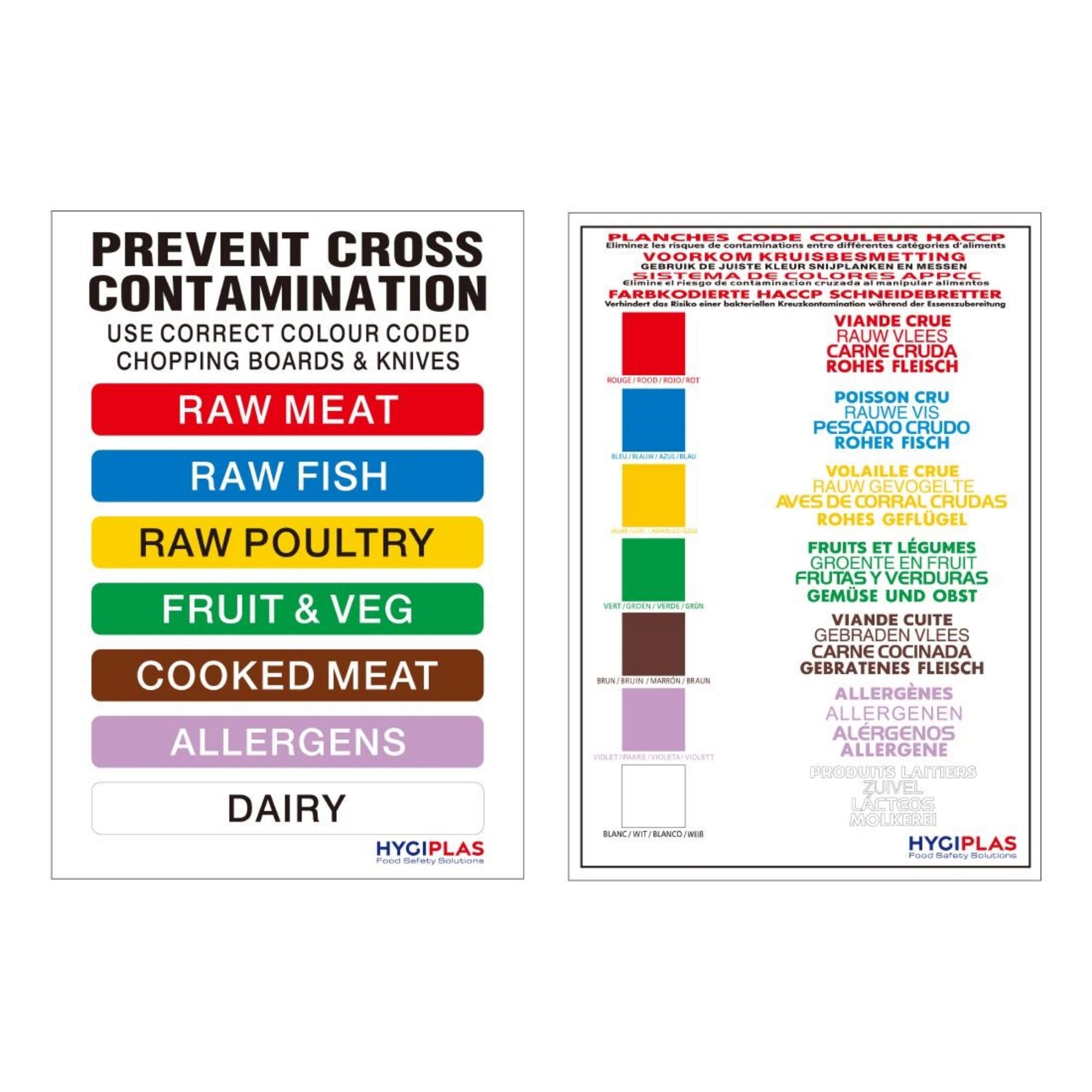 Picture of Hygiplas Low Density Chopping Board Set with Rack 450x300x10mm (Pack of 7)