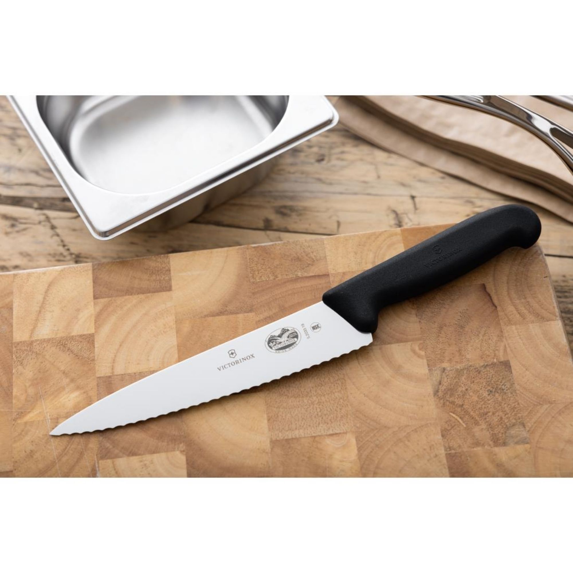 Picture of Victorinox Fibrox Serrated Carving Knife 19cm