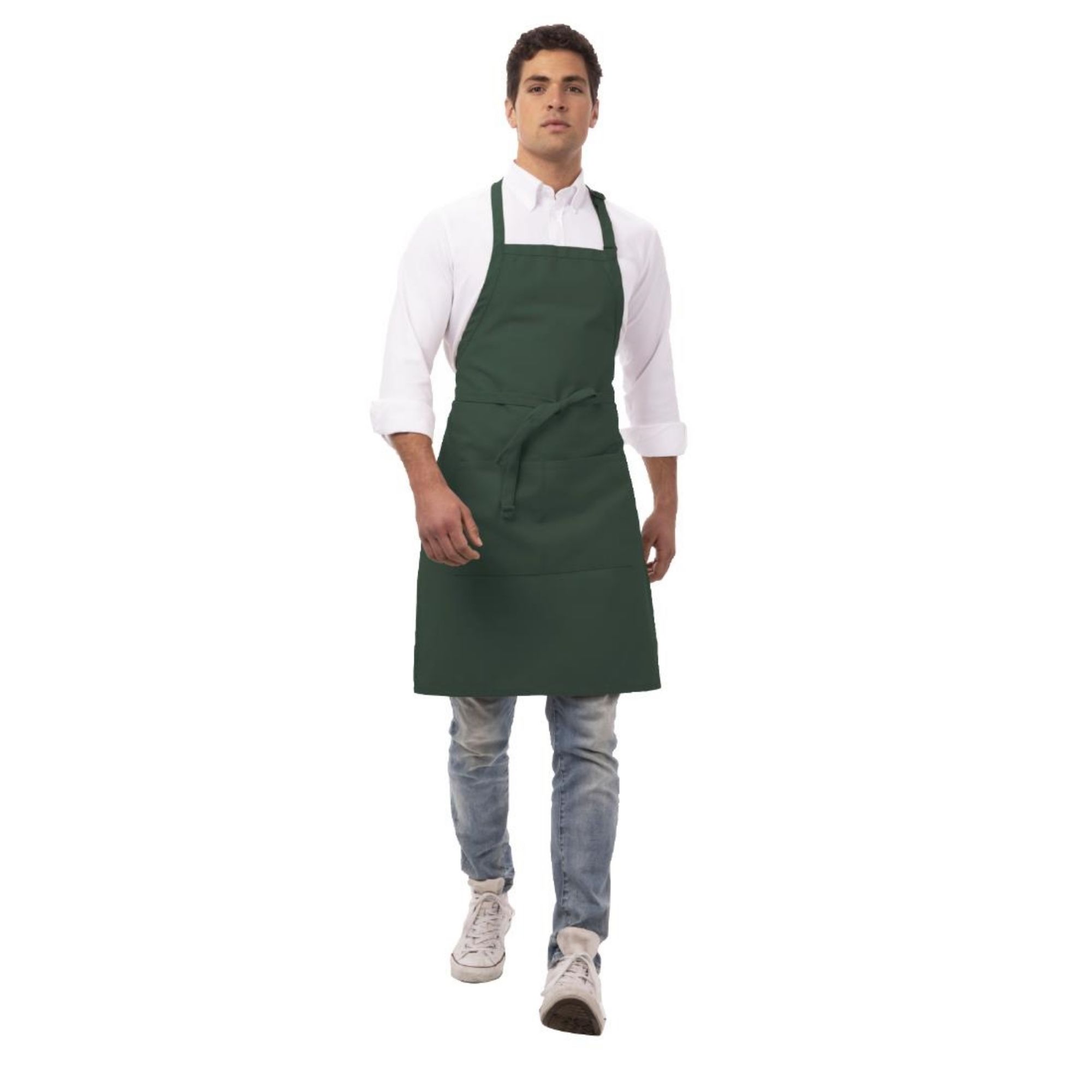 Picture of Chef Works Butchers Bib Apron Hunter Green