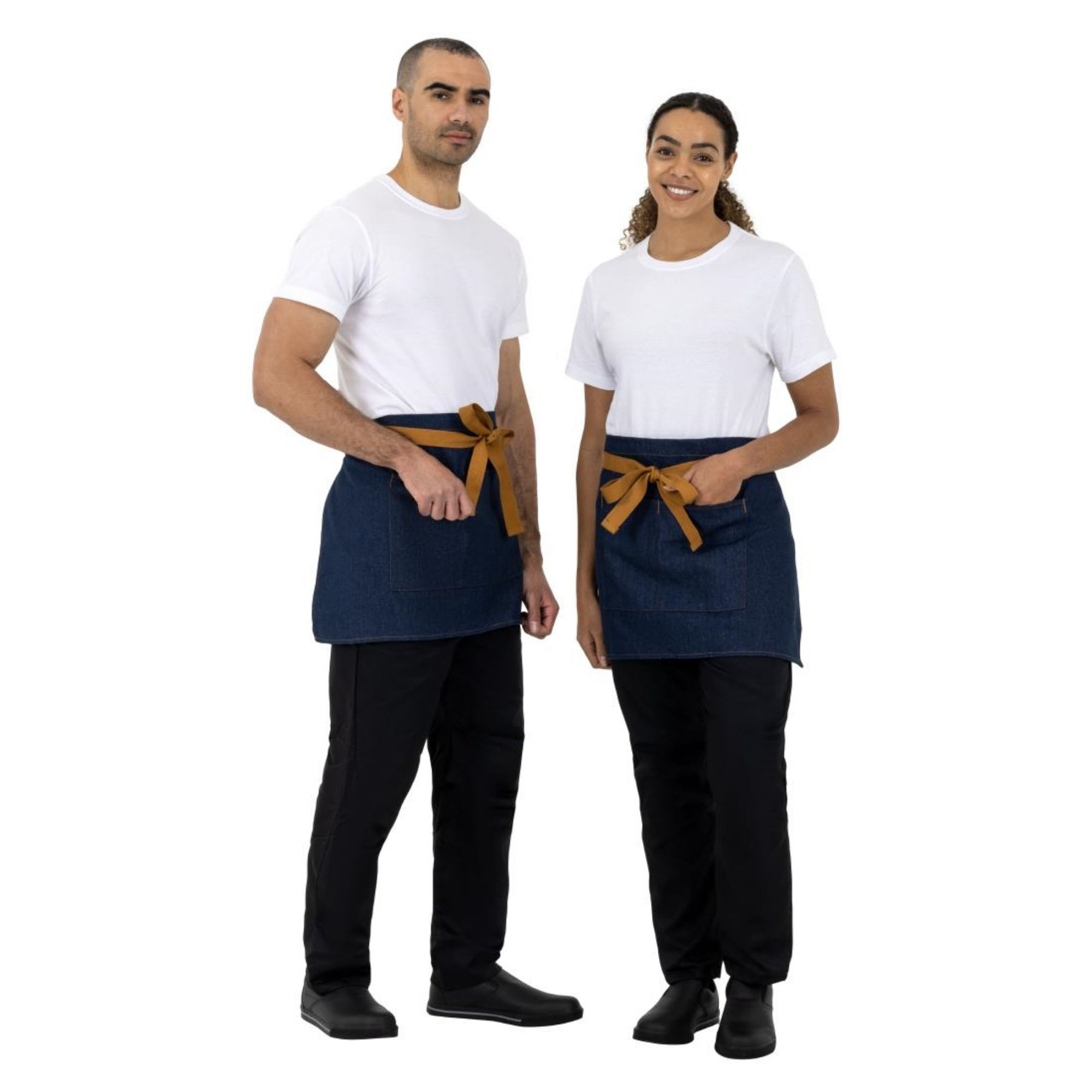 Picture of Southside Waist Apron Denim Blue Tan Ties