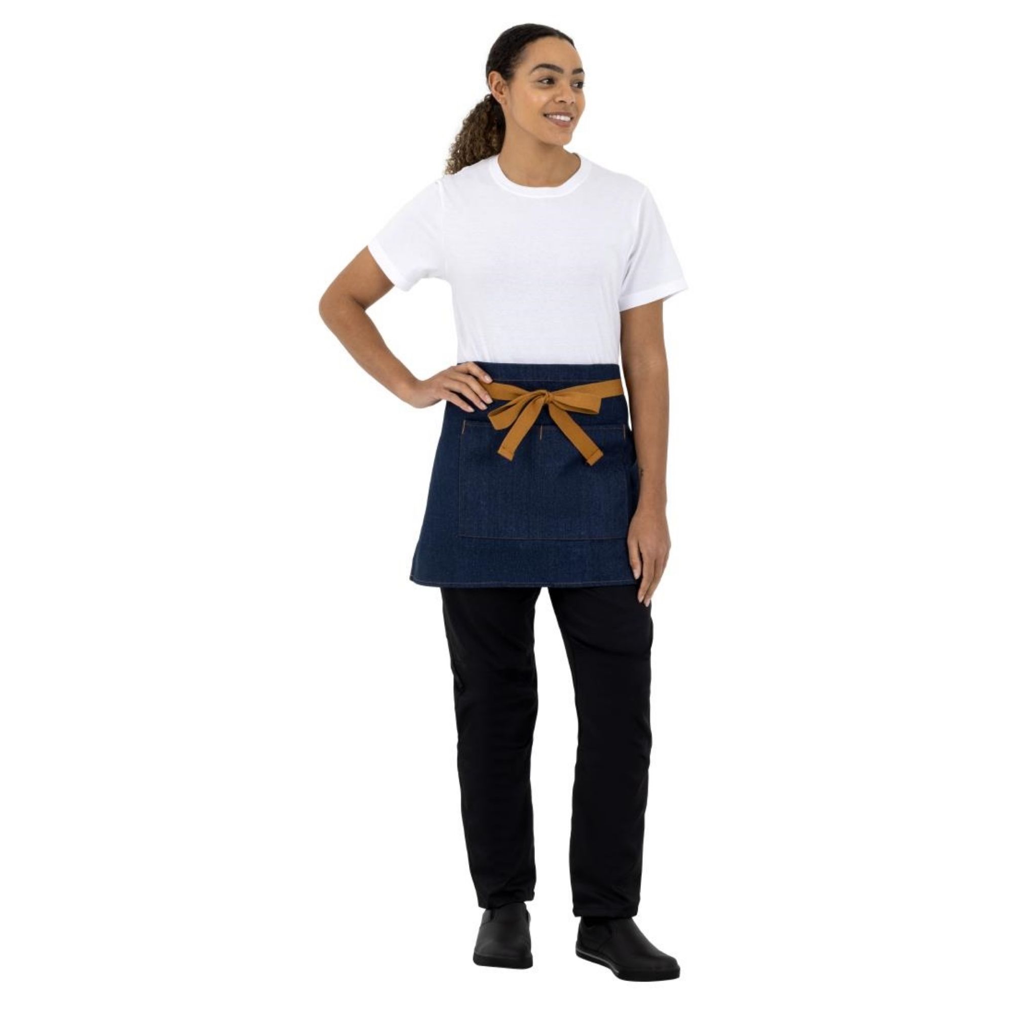 Picture of Southside Waist Apron Denim Blue Tan Ties